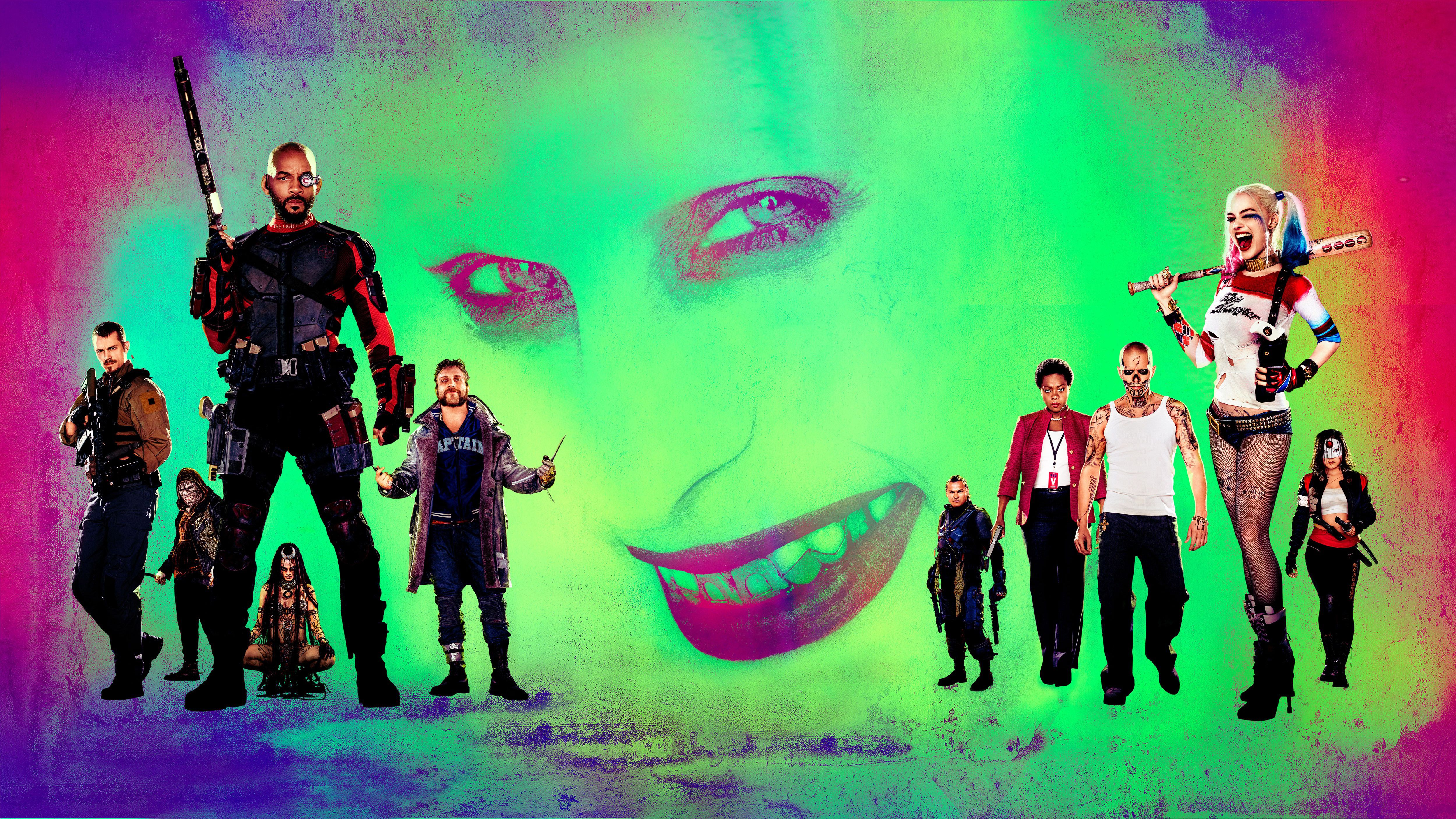 Suicide Squad poster personaggi, 4998x2812 4K, Desktop 4K