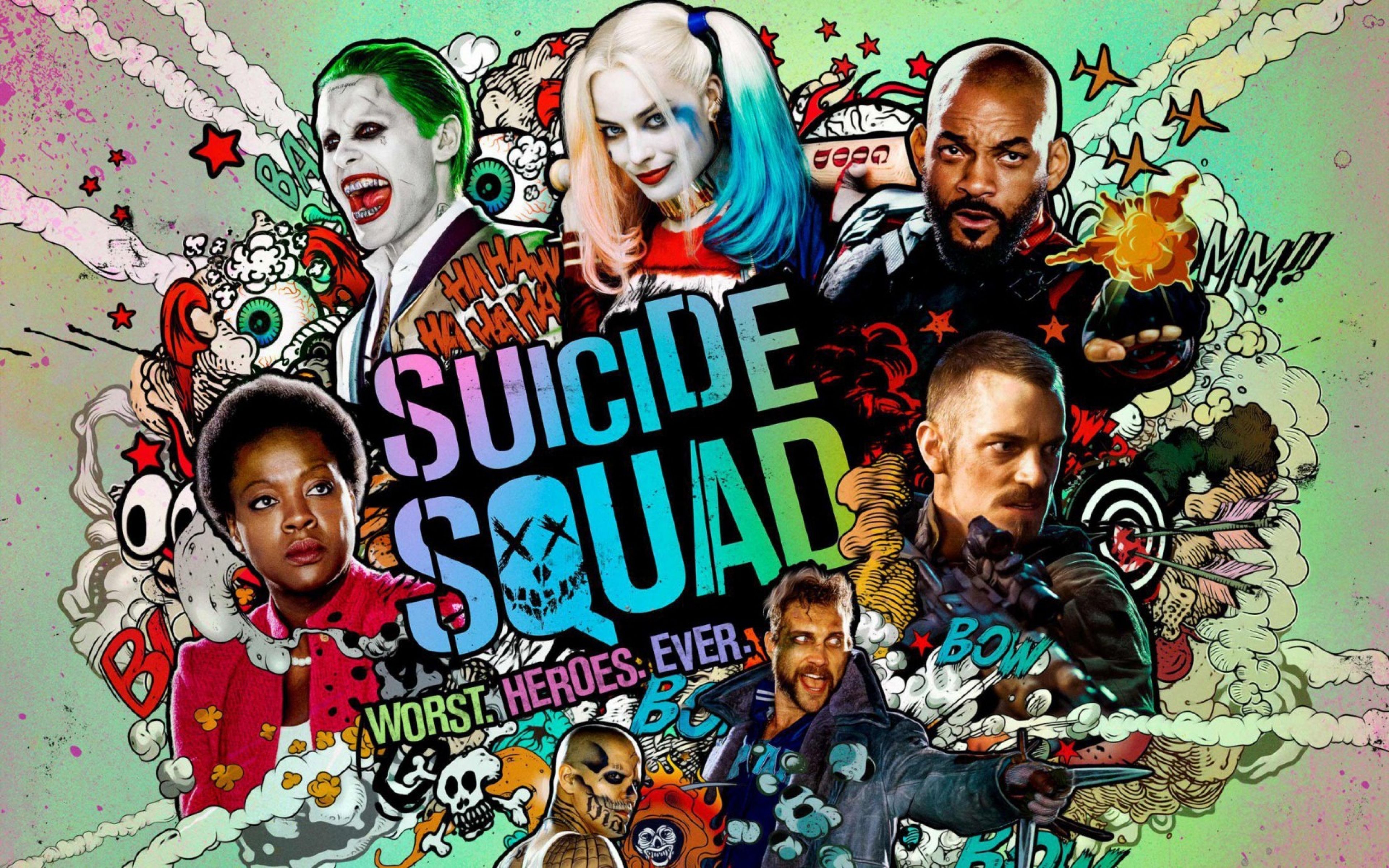 Suicide Squad poster personaggi, 3840x2400 4K Ultra HD, Smart TV 4K