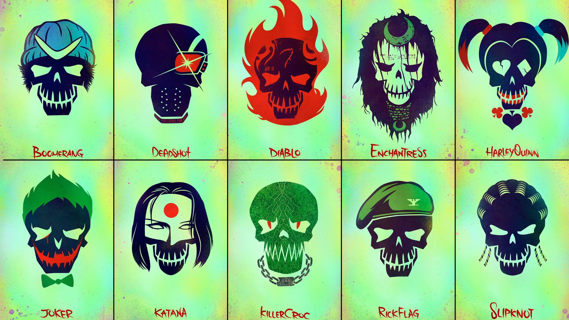 Teschi personaggi Suicide Squad, 1920x1080 Full HD 1080p, PC