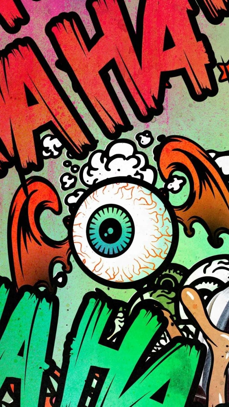 Joker occhio HAHA fumetto, 750x1334 Verticale, Mobile