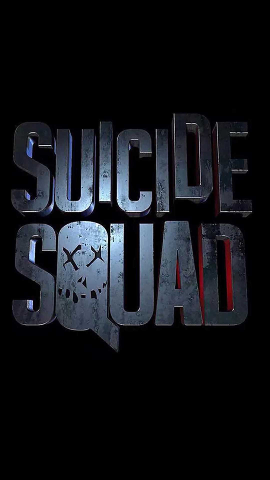 Logo Suicide Squad sfondo nero, 1080x1920 Full HD Verticale, Smartphone