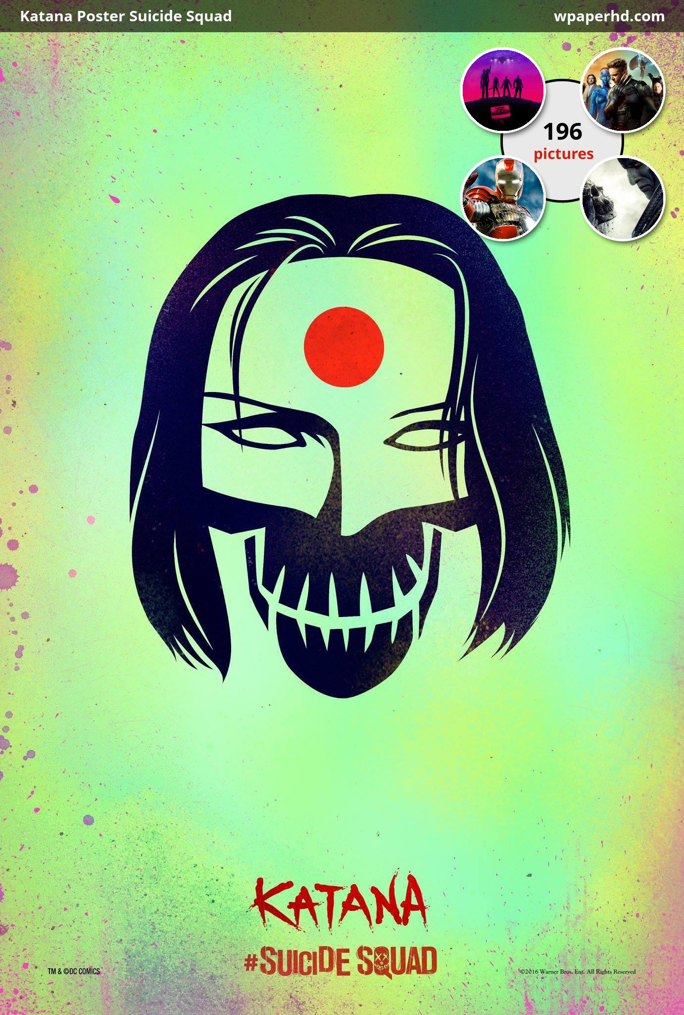 Katana Suicide Squad poster, 1382x2048 Full HD Verticale, Samsung Galaxy