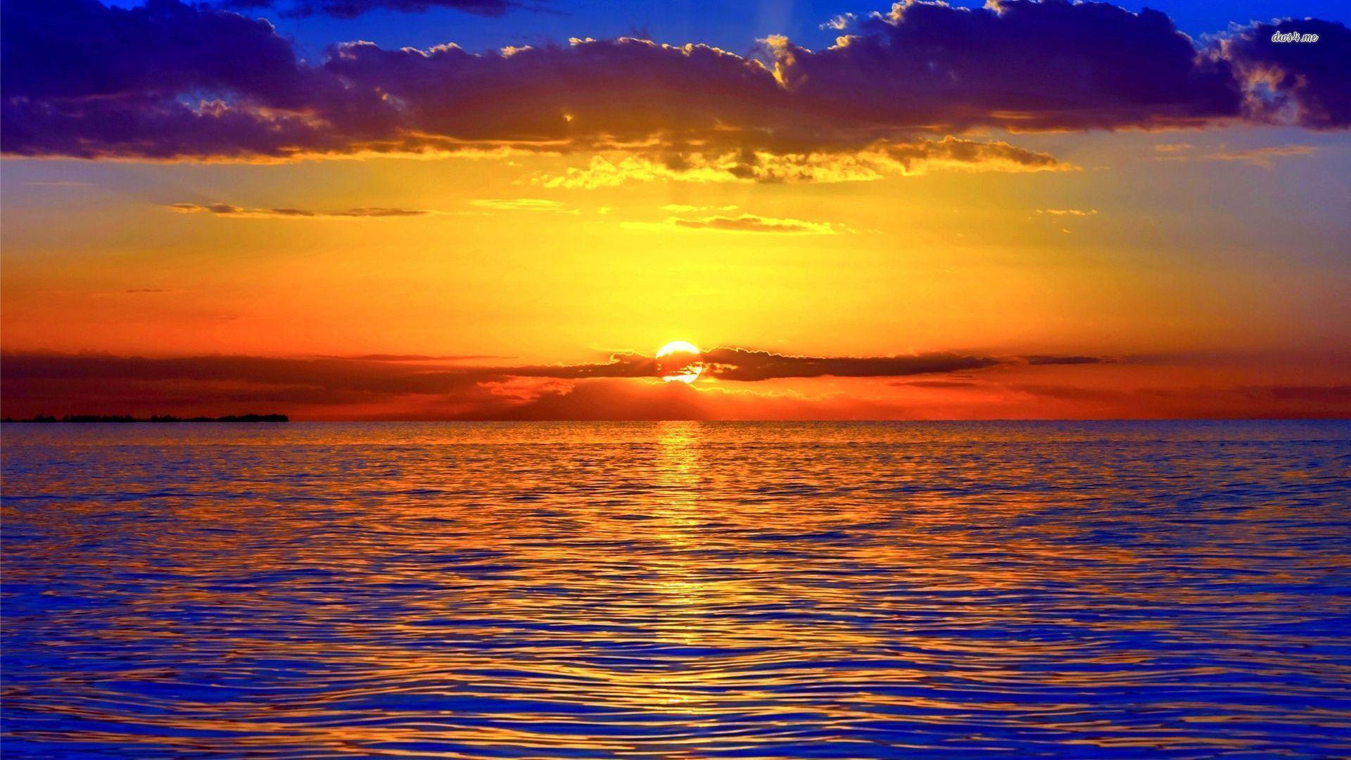 alba sul mare arancione, 1920x1080 Full HD, Desktop