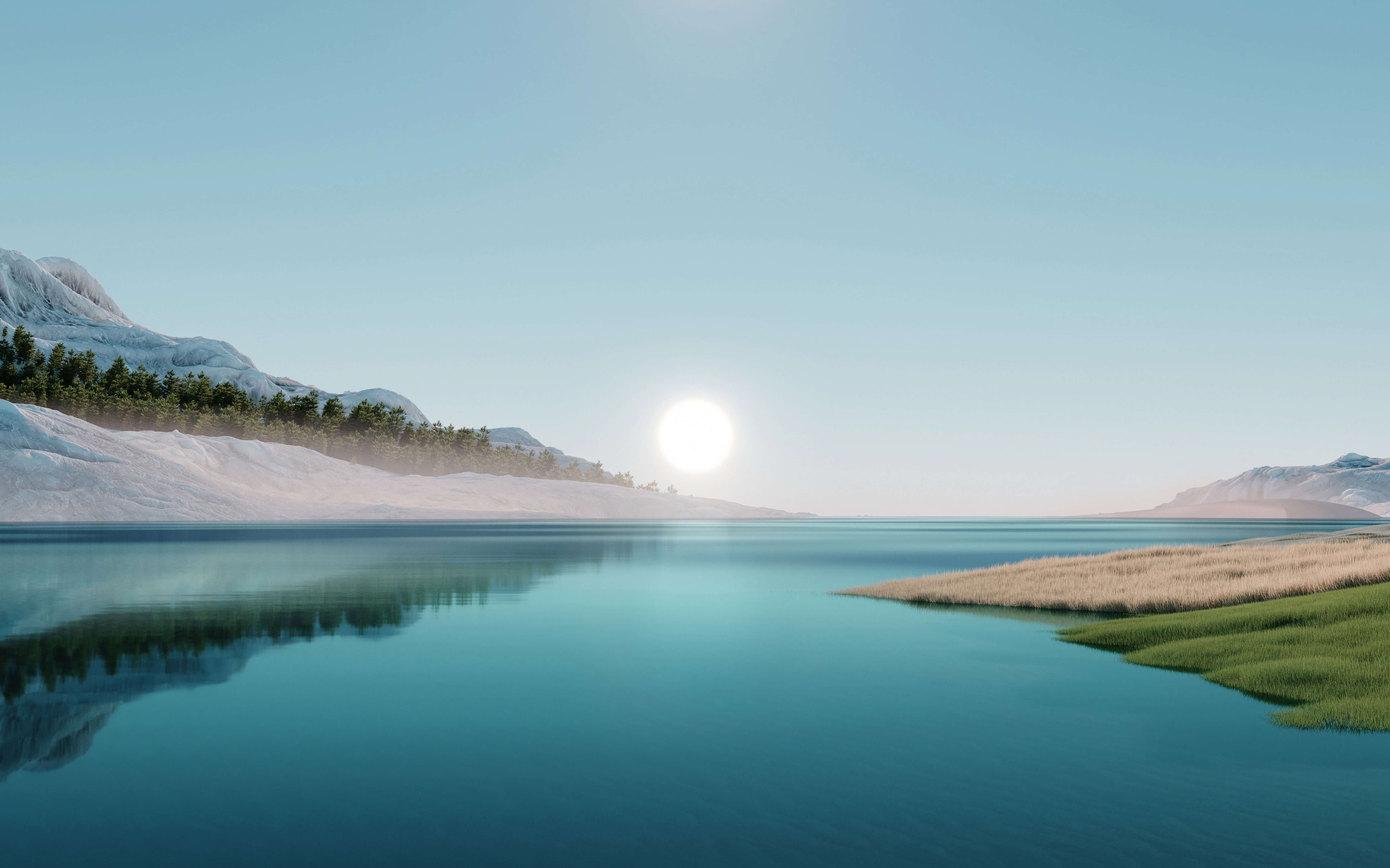 Alba su lago montano, 6000x3750 4K Ultra HD, Monitor 4K