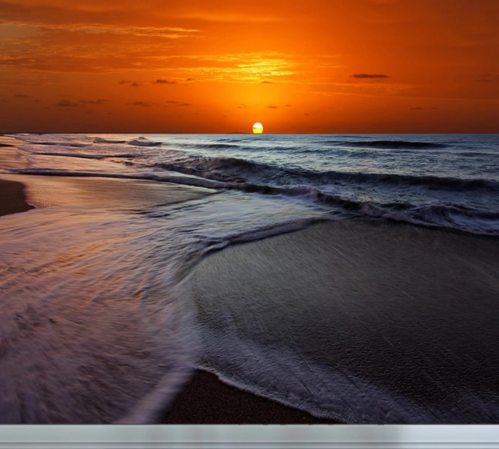 Alba sulla spiaggia con onde, 1000x900 HD, PC