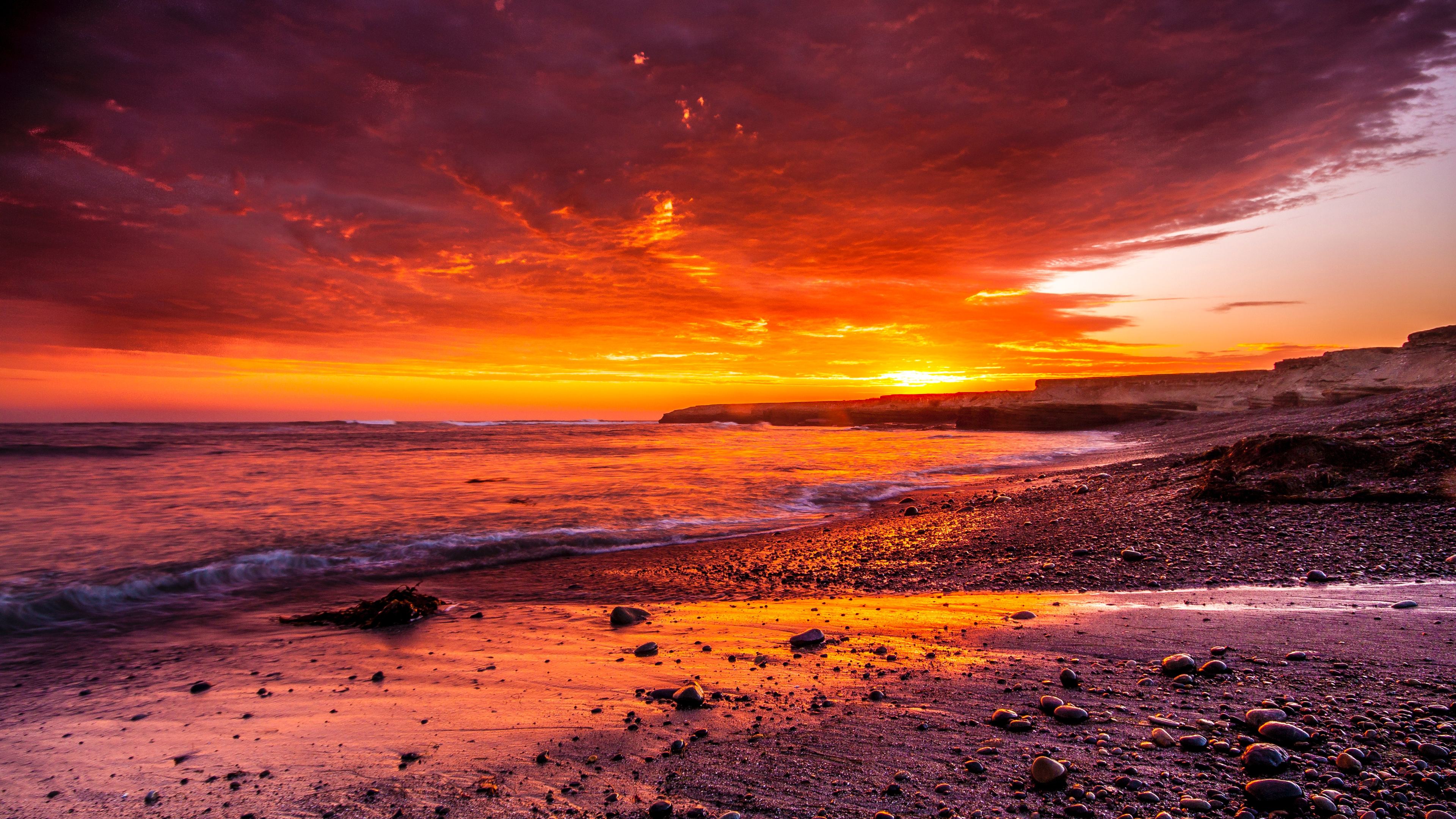 Alba sulla costa oceanica, 3840x2160 UHD, Monitor 4K