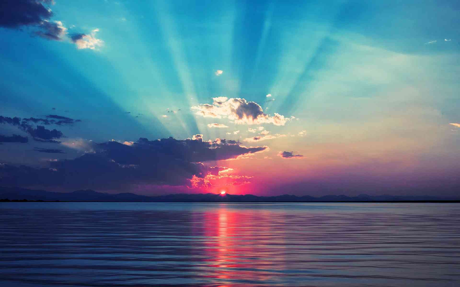 Alba sul mare con raggi, 1920x1200 Full HD+ WUXGA, Desktop