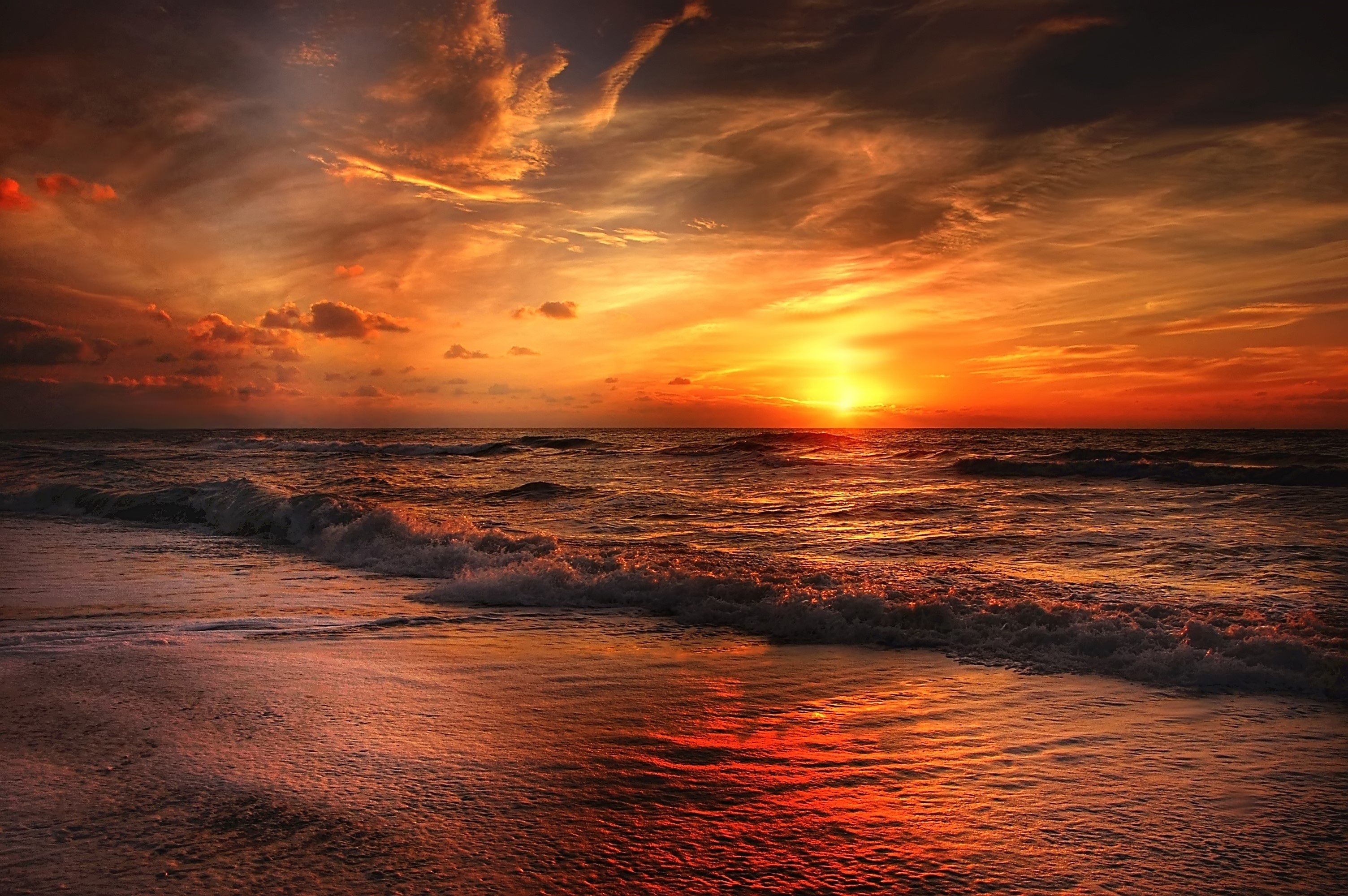 Tramonto sulla spiaggia arancione, 3008x2000 2K+, Monitor Gaming