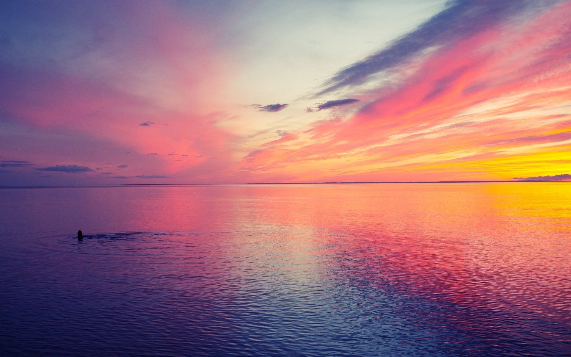 Tramonto rosa sul mare, 1920x1200 Full HD+ WUXGA, Desktop