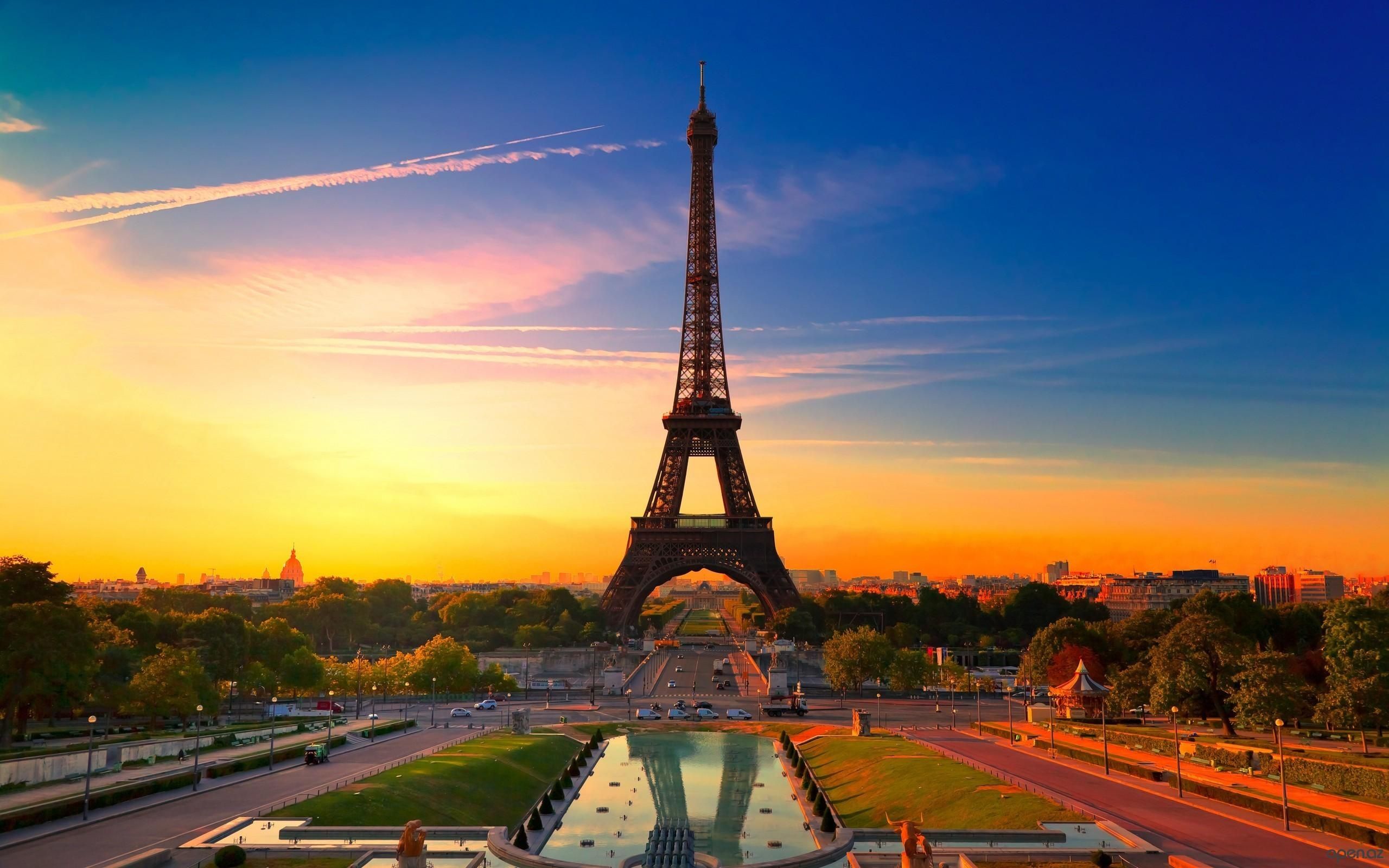 Torre Eiffel al tramonto Parigi, monumento, 2560x1600 2K, PC