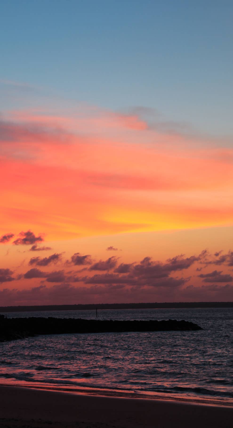 Cielo al tramonto arancione rosa, 990x1817 Full HD Verticale, Smartphone