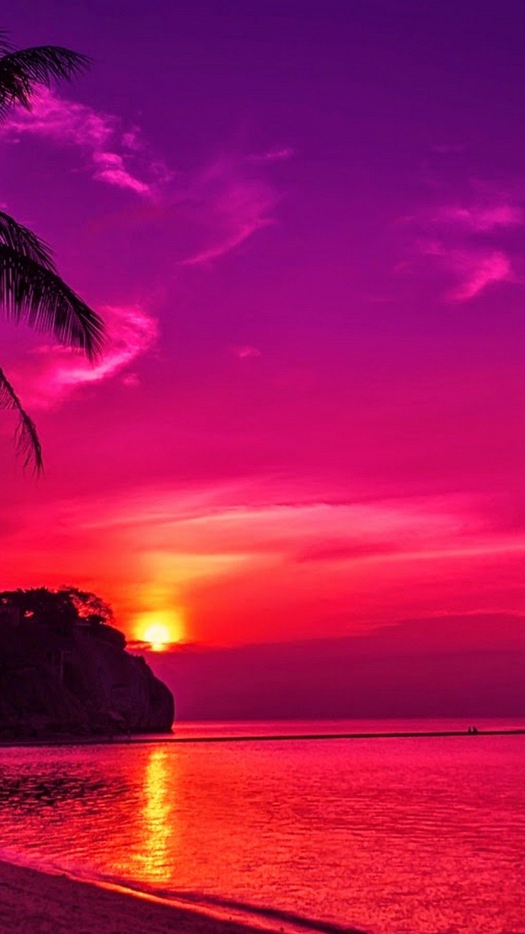 Tramonto rosa e viola intenso, 1080x1920 Verticale, Mobile