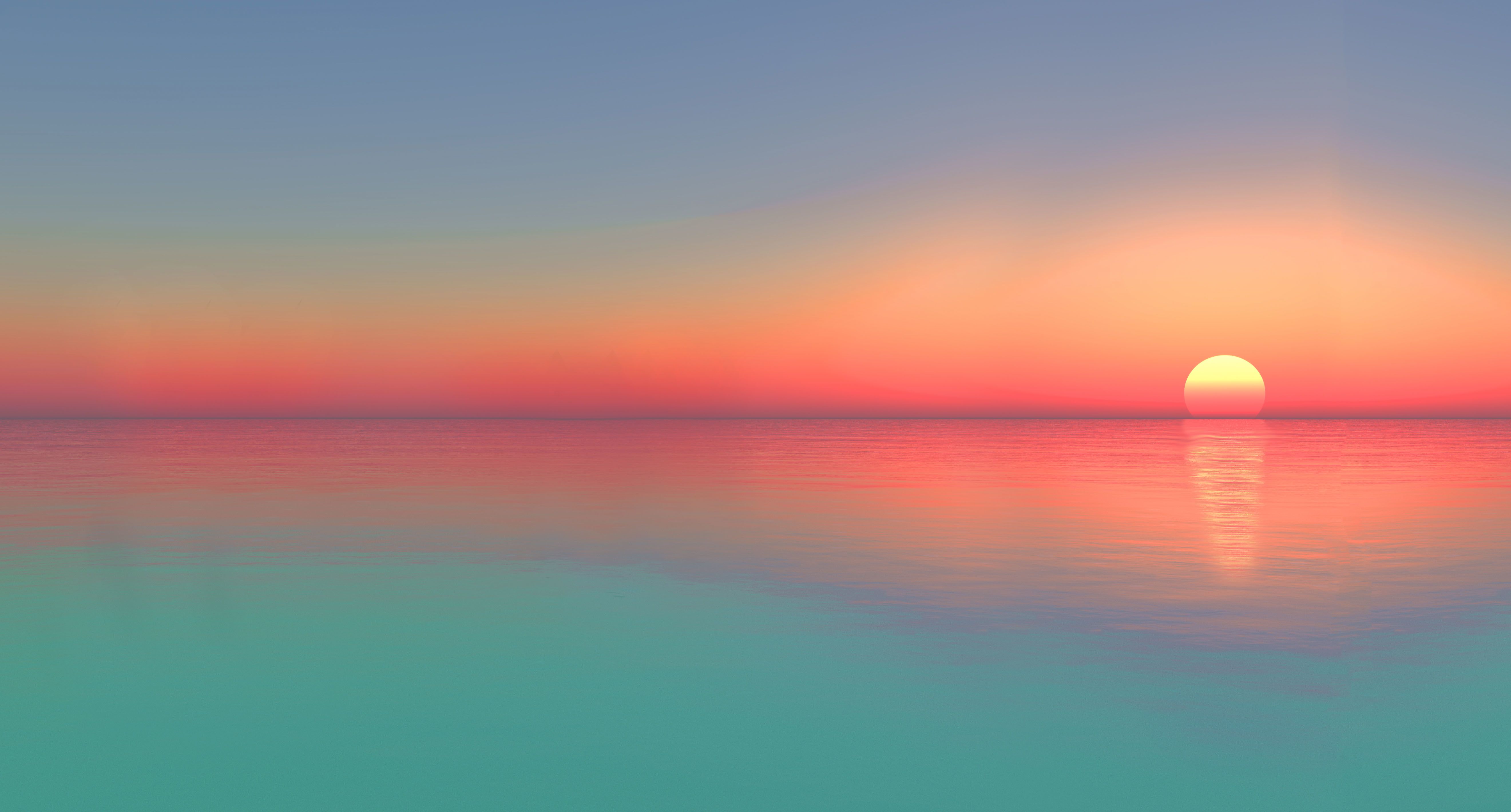 Tramonto sfumato sull'oceano, 5282x2839 4K, Smart TV 4K