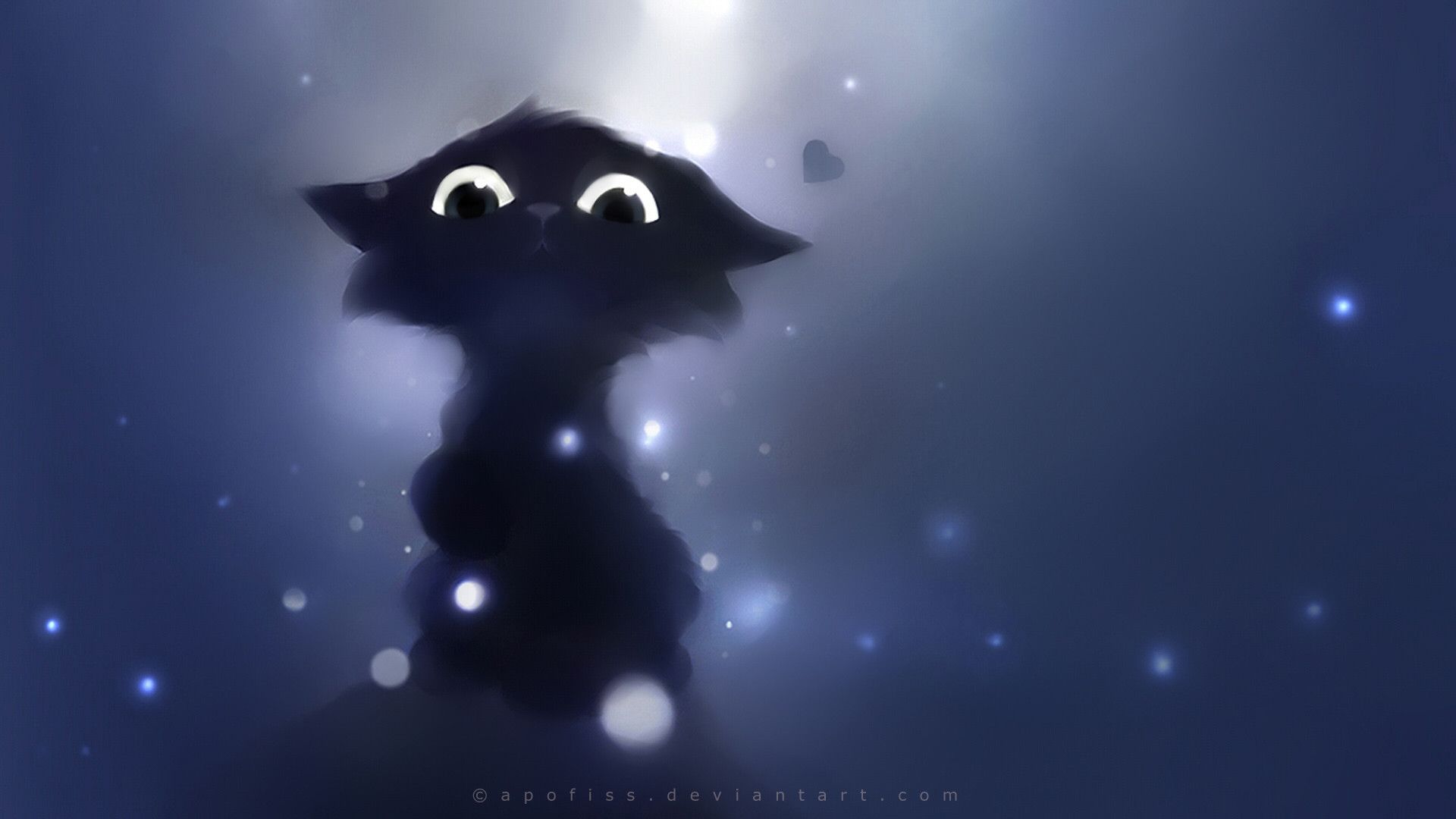 Gattino nero cartone animato, 1920x1080 Full HD 1080p, Laptop