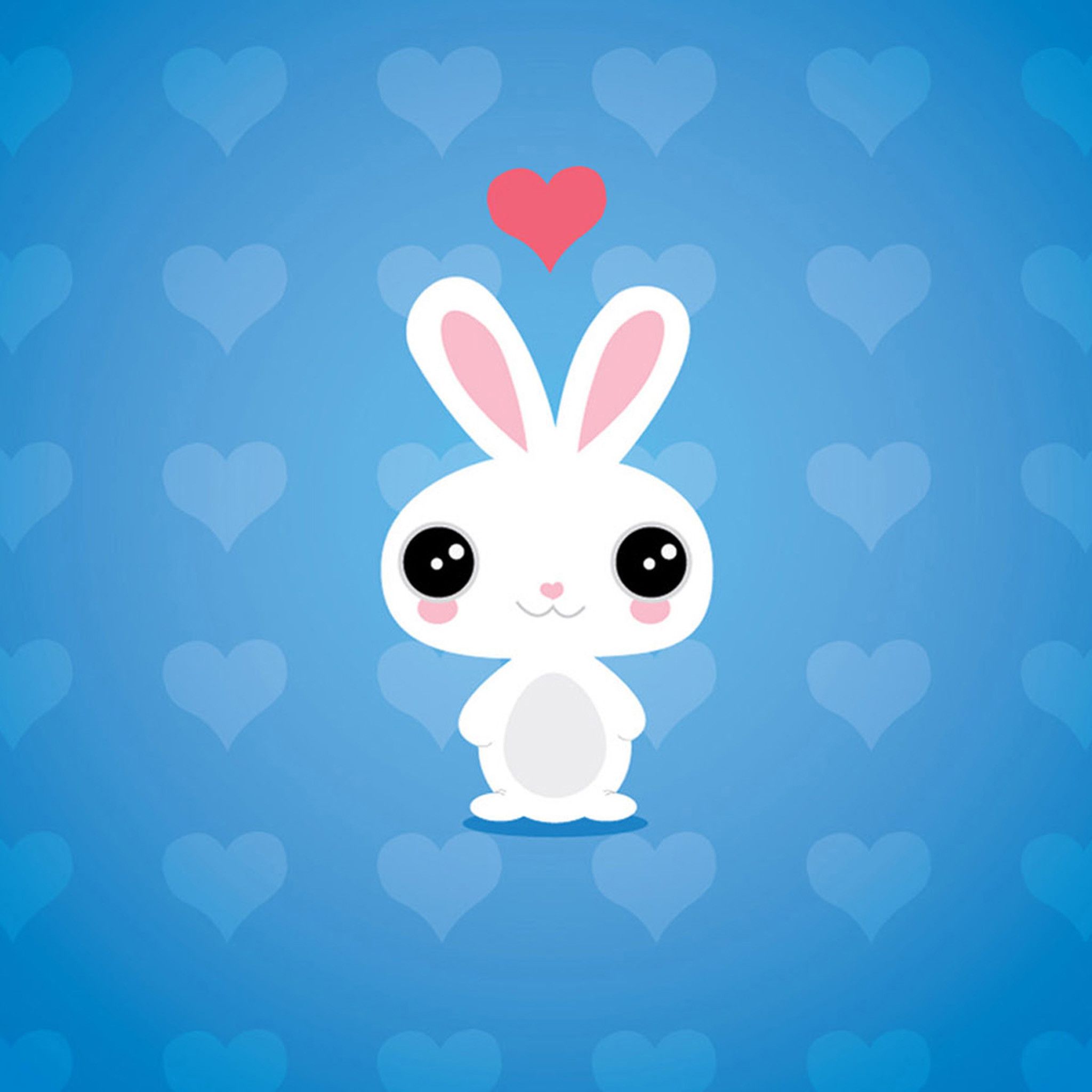 Coniglio cartoon con cuore, 2048x2048 2K, Desktop