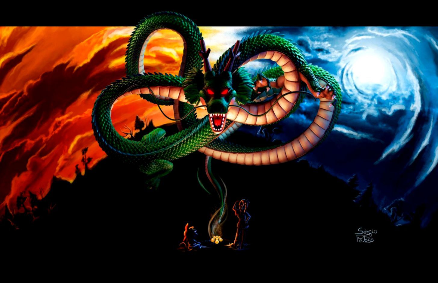 Shenron drago Dragon Ball, anime di Akira Toriyama, 1456x942 720p, Laptop