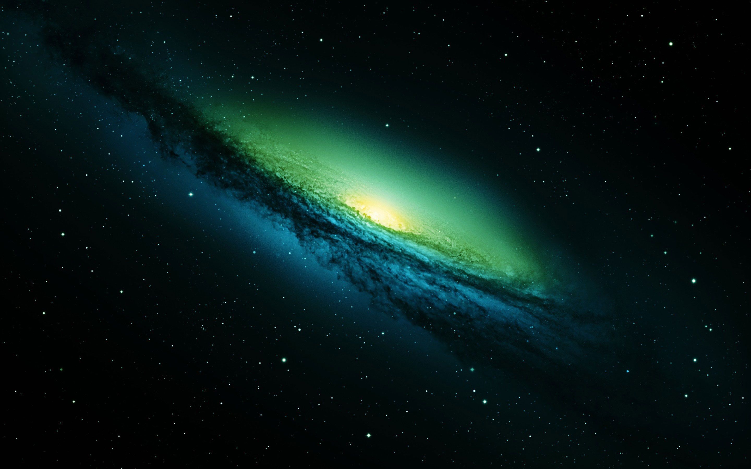 Galassia verde-blu spaziale, 2880x1800 2K+, PC