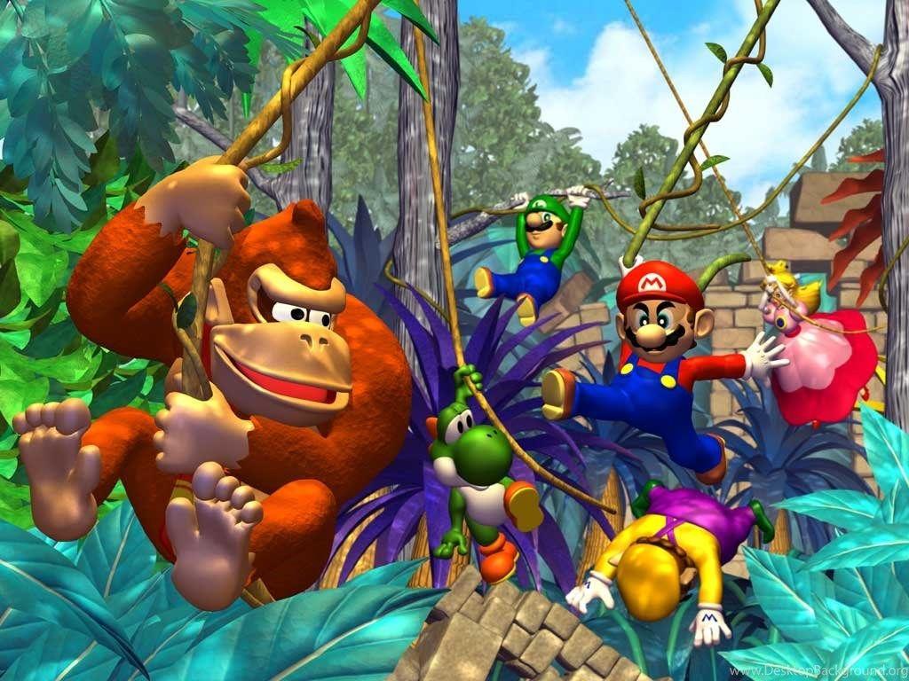 Mario, Luigi, Peach, Yoshi, Donkey Kong, Donkey Kong Country, 1024x768 HD, Laptop