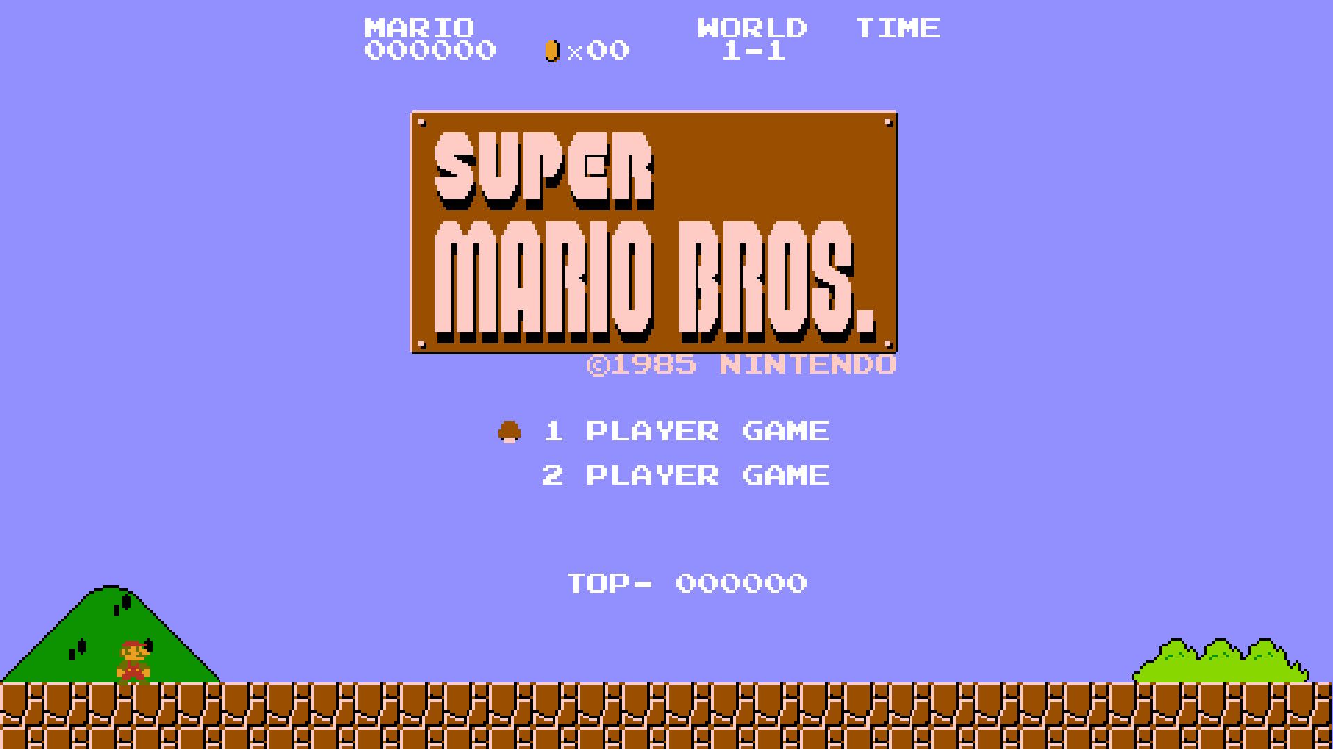 Schermata titolo Super Mario Bros, 1920x1080 1080p, PC