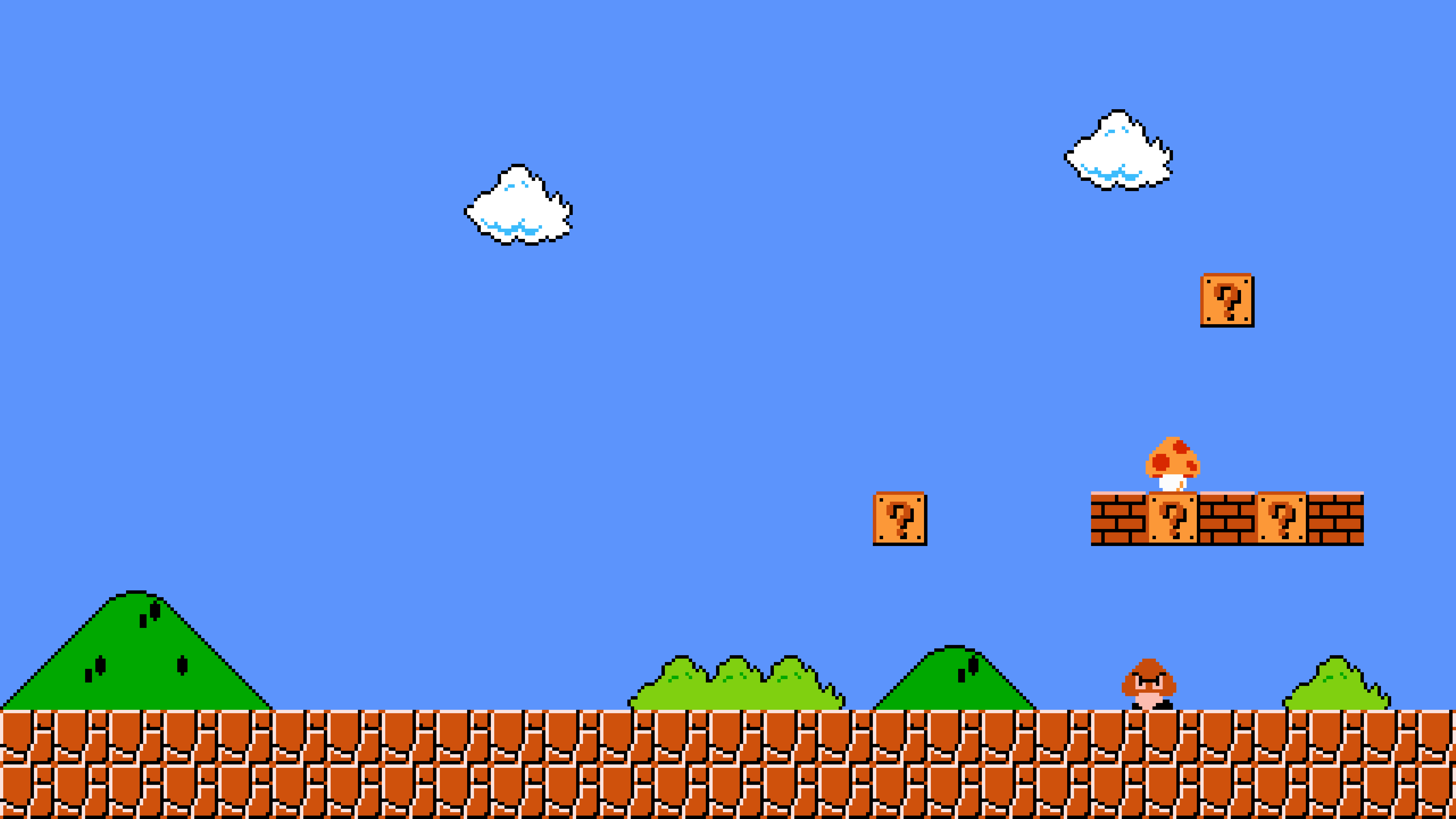 Super Mario Bros scena pixel art, 7680x4320 Ultra HD, 4K TV