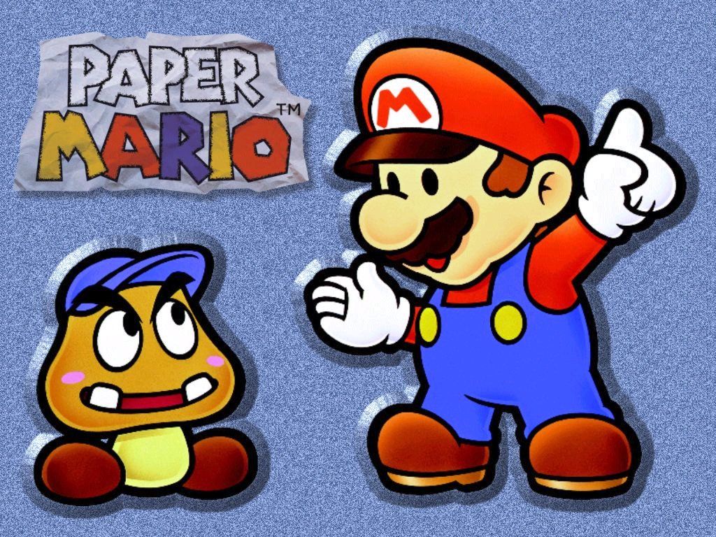 Paper Mario e Goomba, 1024x768 HD, Desktop