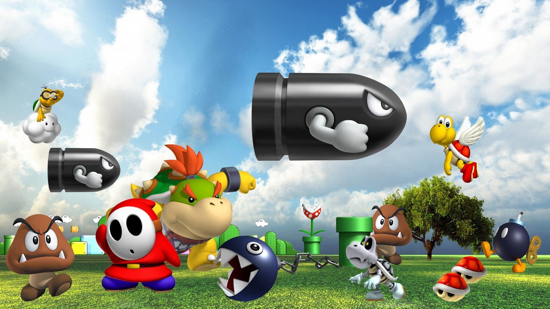 Personaggi Super Mario 64 collage, 1920x1080 Full HD 1080p, Desktop