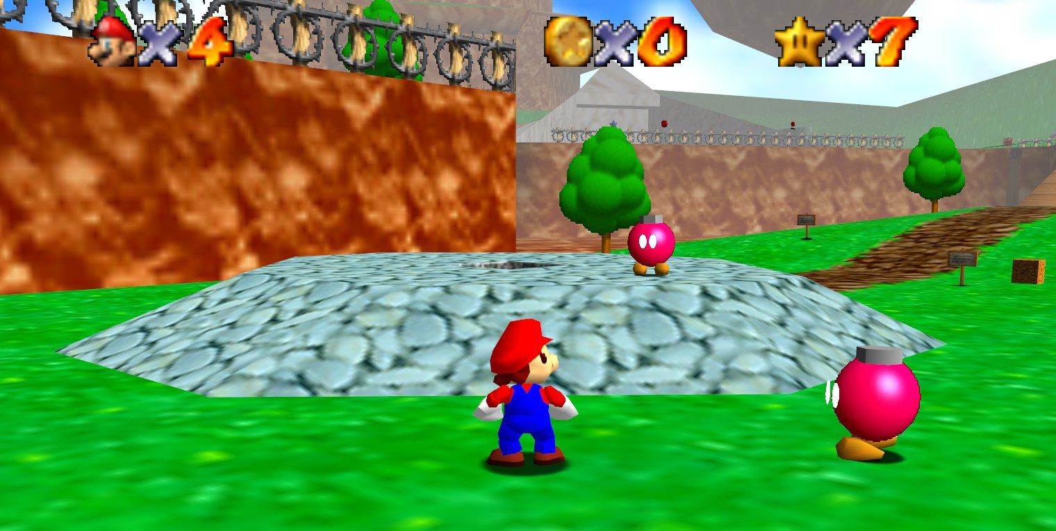 Mario su piattaforma di pietra, 1520x764 720p, PC