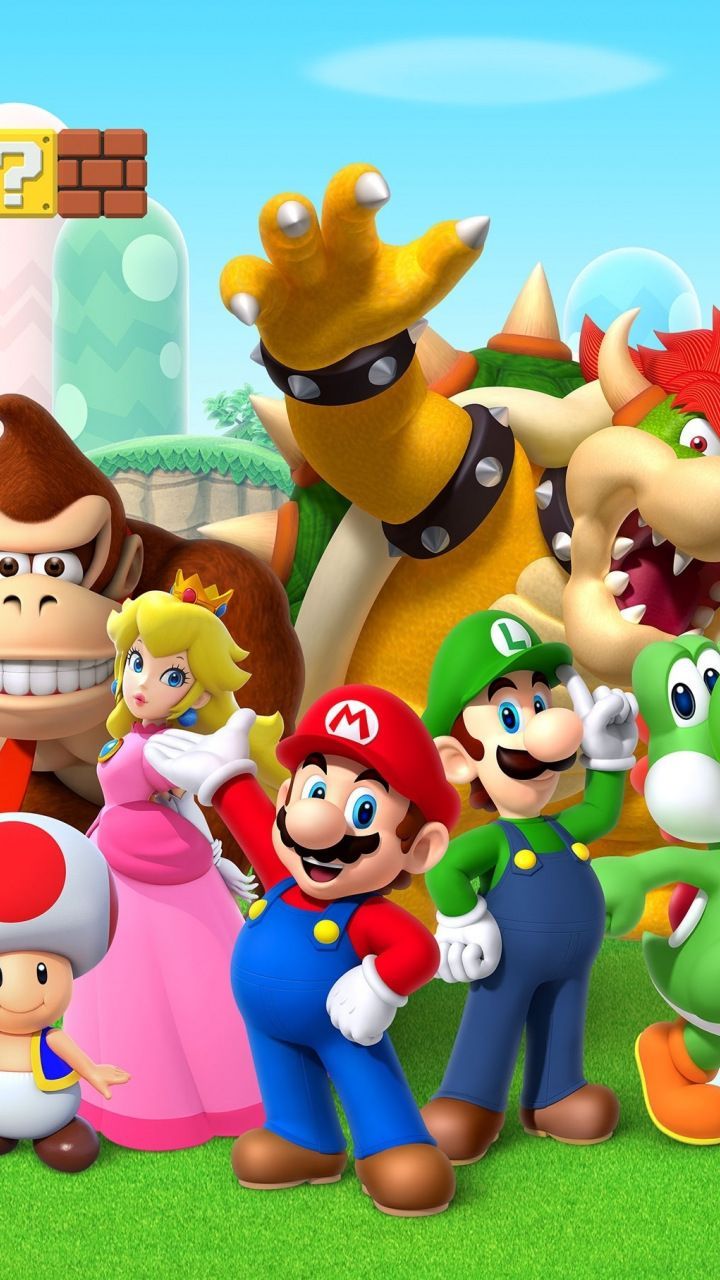 Personaggi Super Mario Bros, 720x1280 Full HD Verticale, iPhone