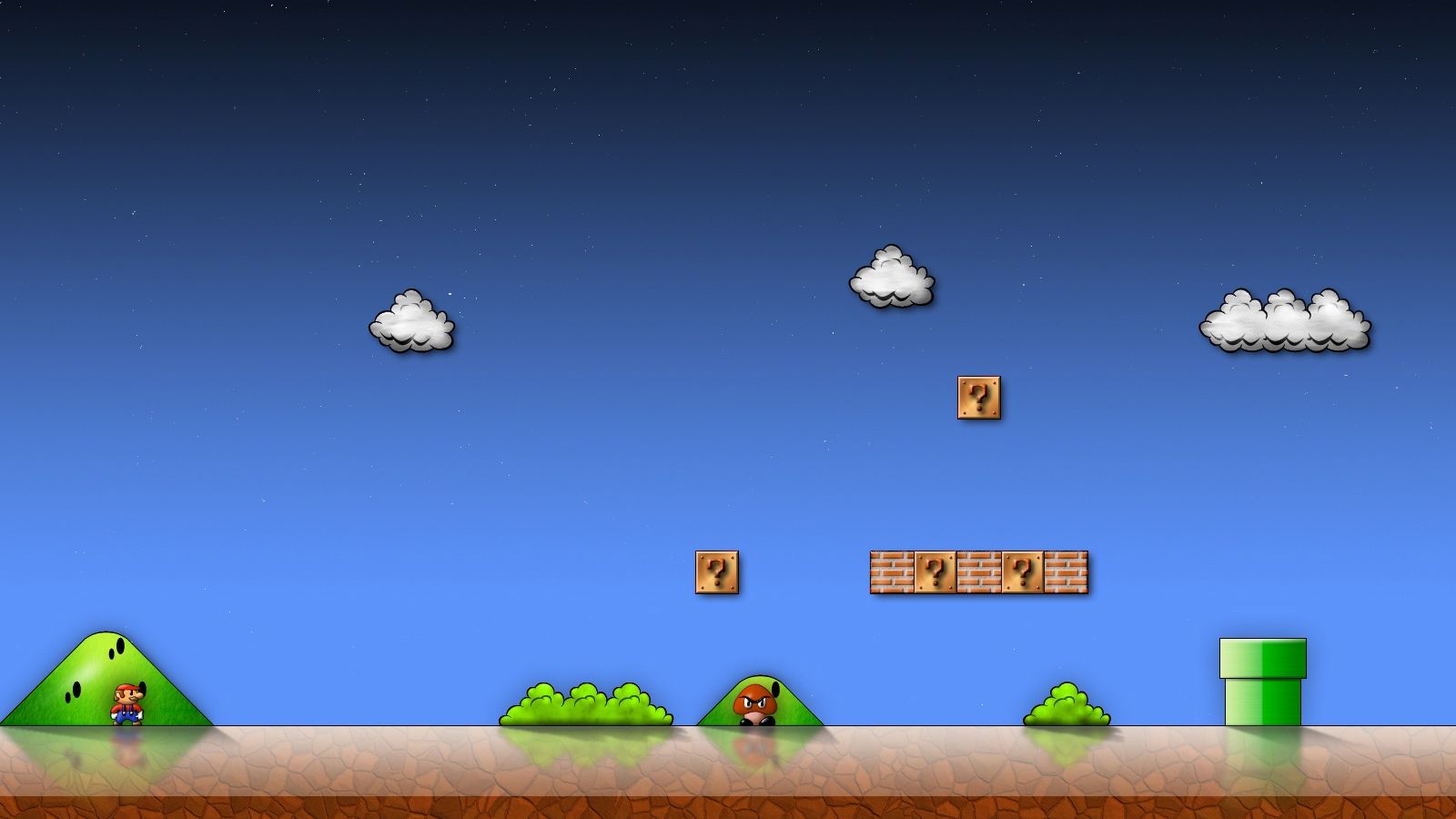 Super Mario Bros livello pixel art, 1600x900 HD, Desktop