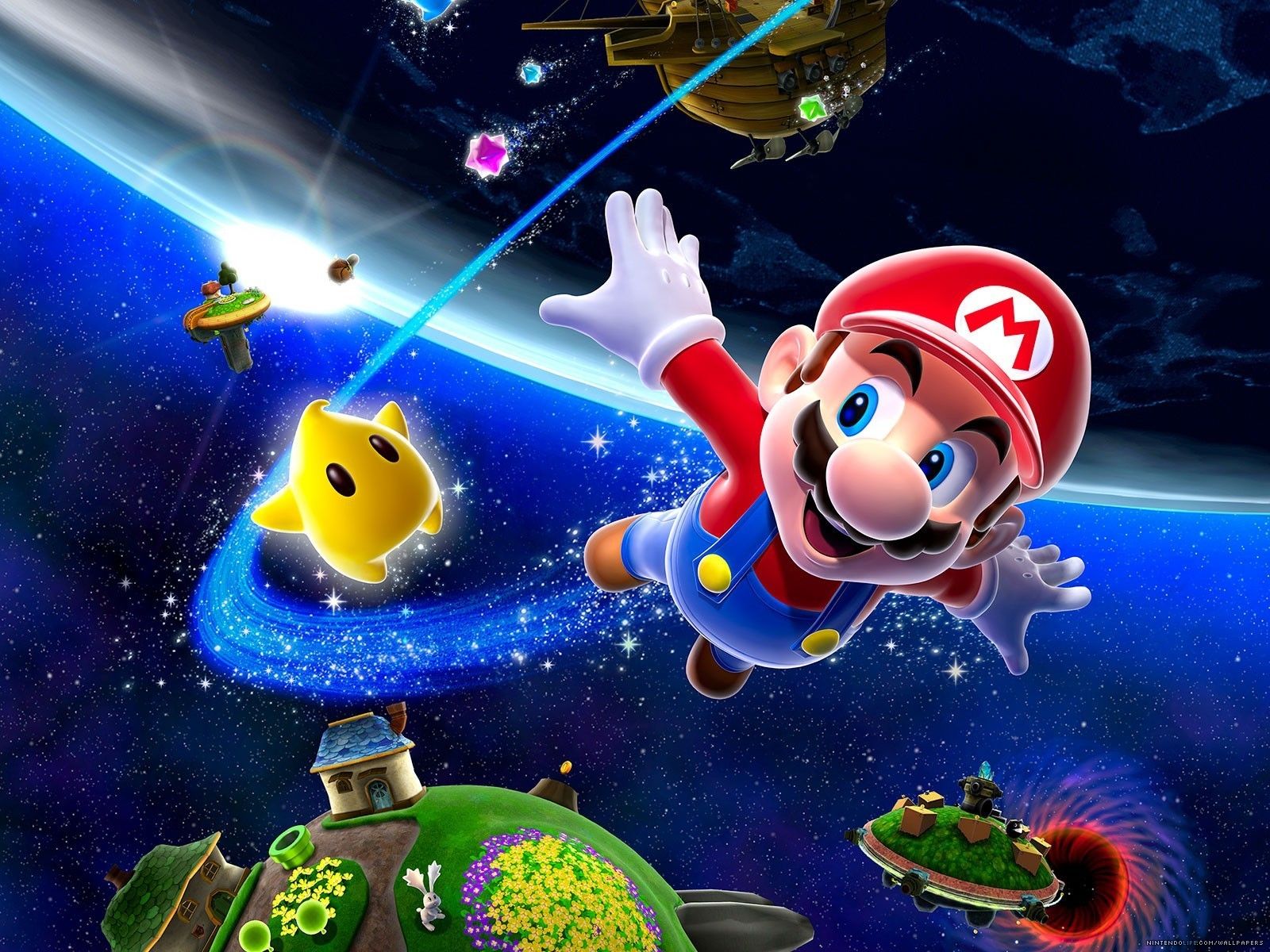 Mario Galaxy nello spazio, 1600x1200 900p, Desktop