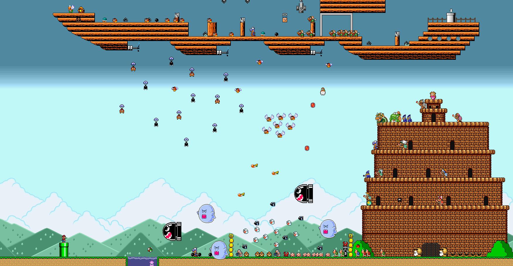 Super Mario Bros scena pixel art, 1751x908 HD Ready, PC Desktop
