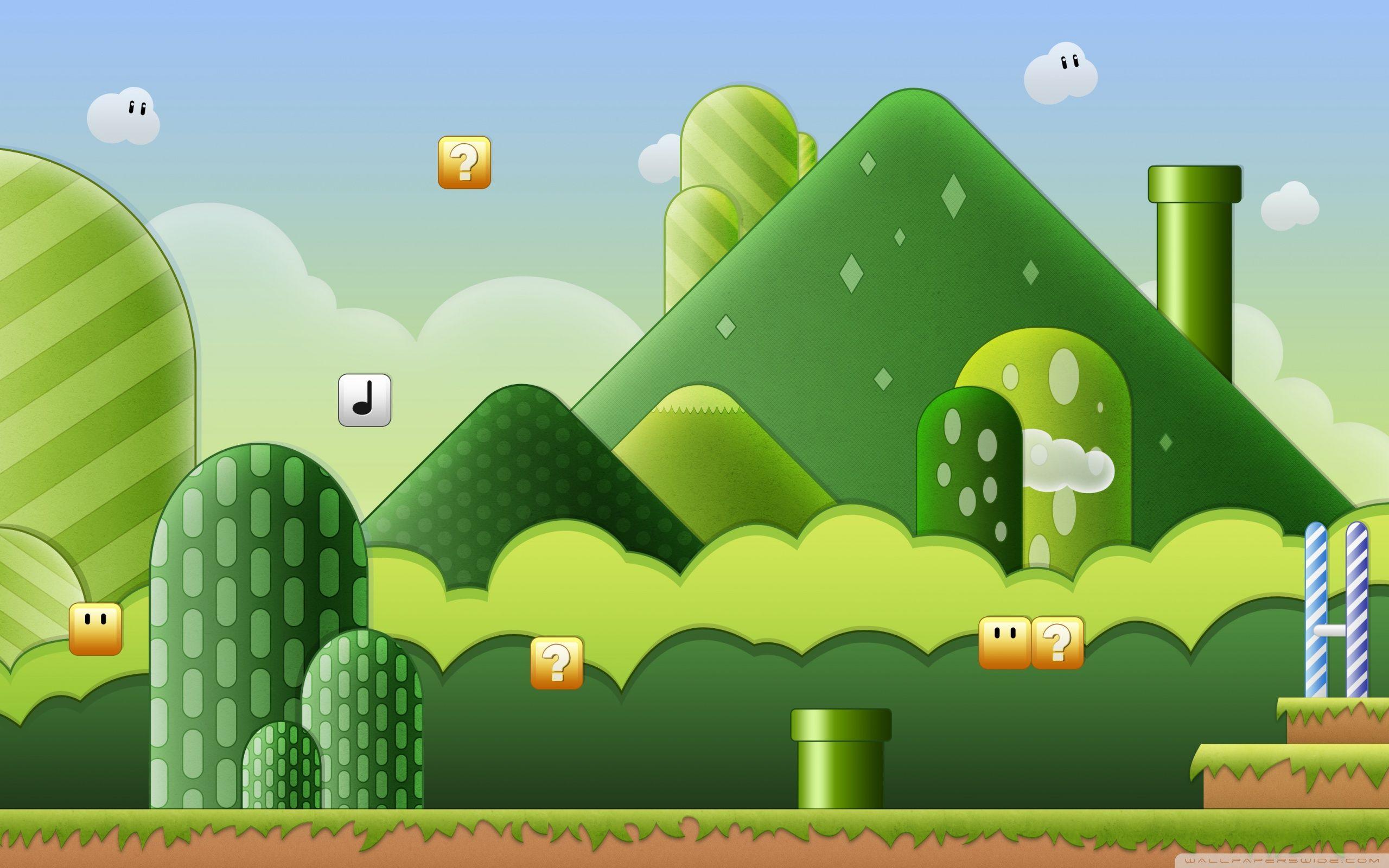 Paesaggio verde Super Mario Bros, 2560x1600 2K, Desktop