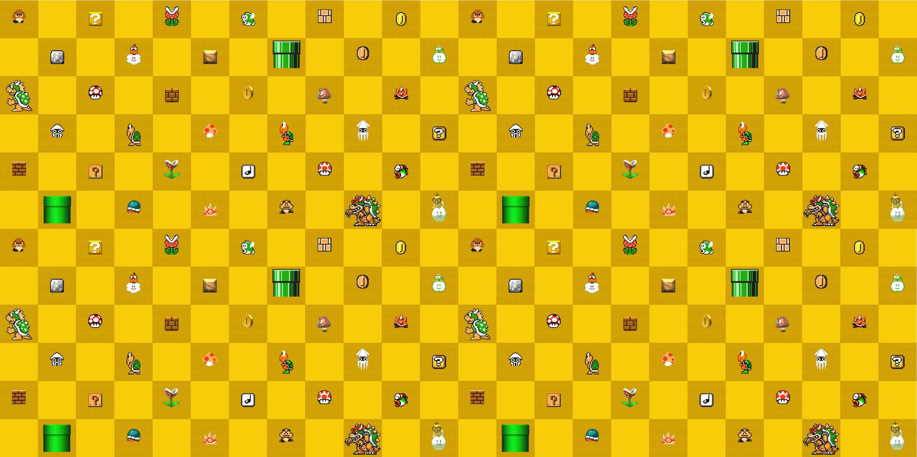 Icone Super Mario Bros gialle, 3008x1500 QHD, PC