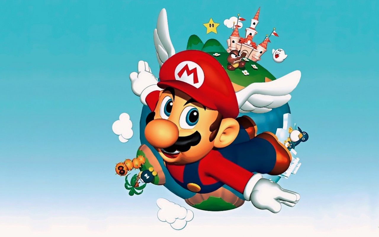 Mario alato con globo terrestre, 1280x800 720p, Monitor Gaming