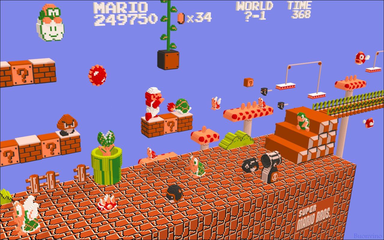 Super Mario Bros 3D gameplay, 1280x800 720p, PC