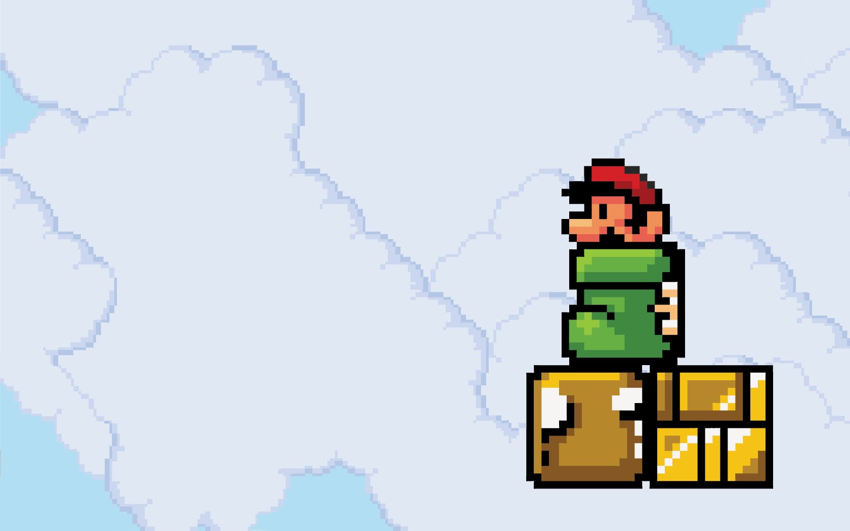 Mario pixel art su blocchi, 1680x1050 900p, Desktop