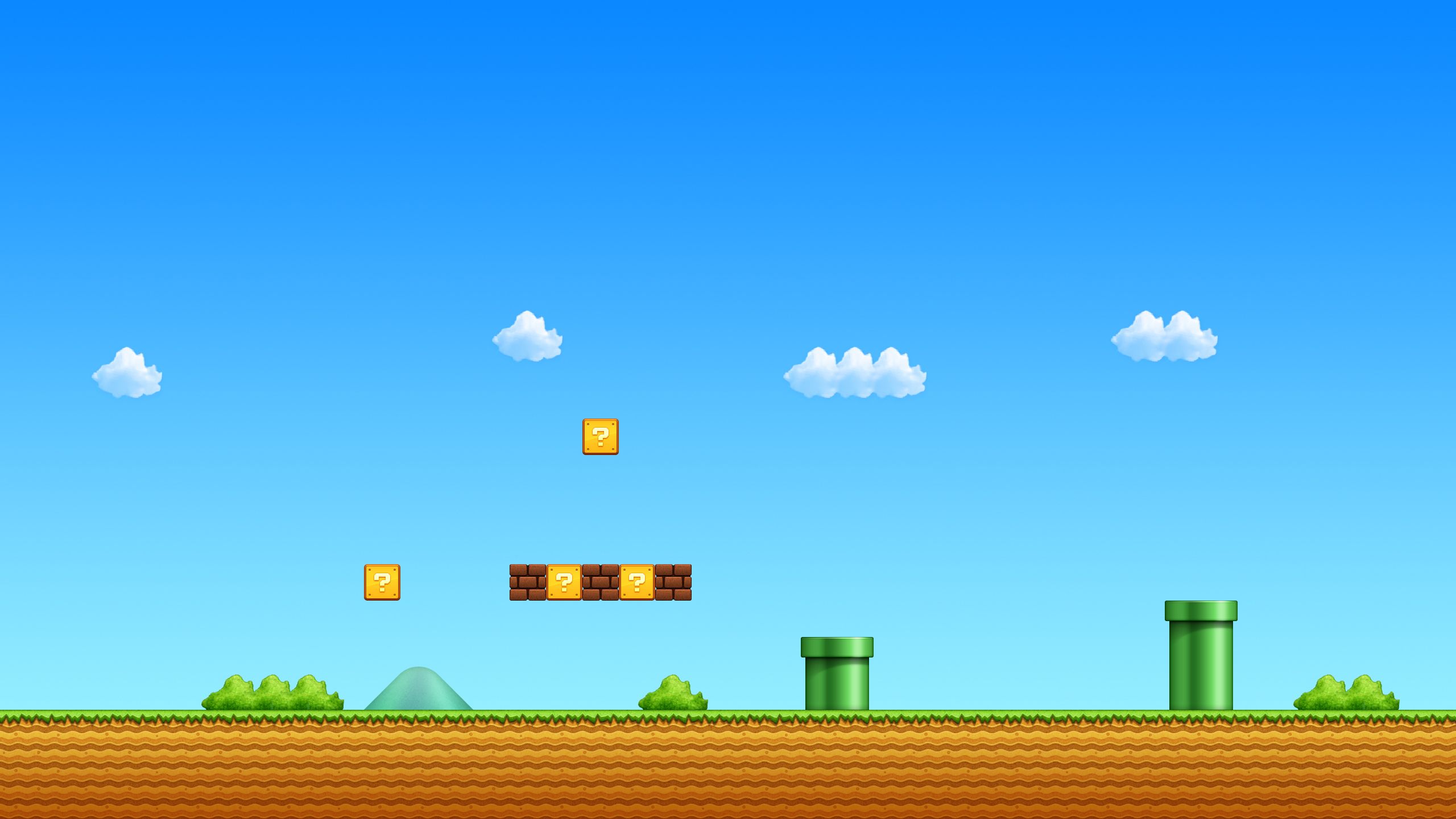 Super Mario Bros scena livello 8-bit, Nintendo, 2560x1440 2K, PC Desktop