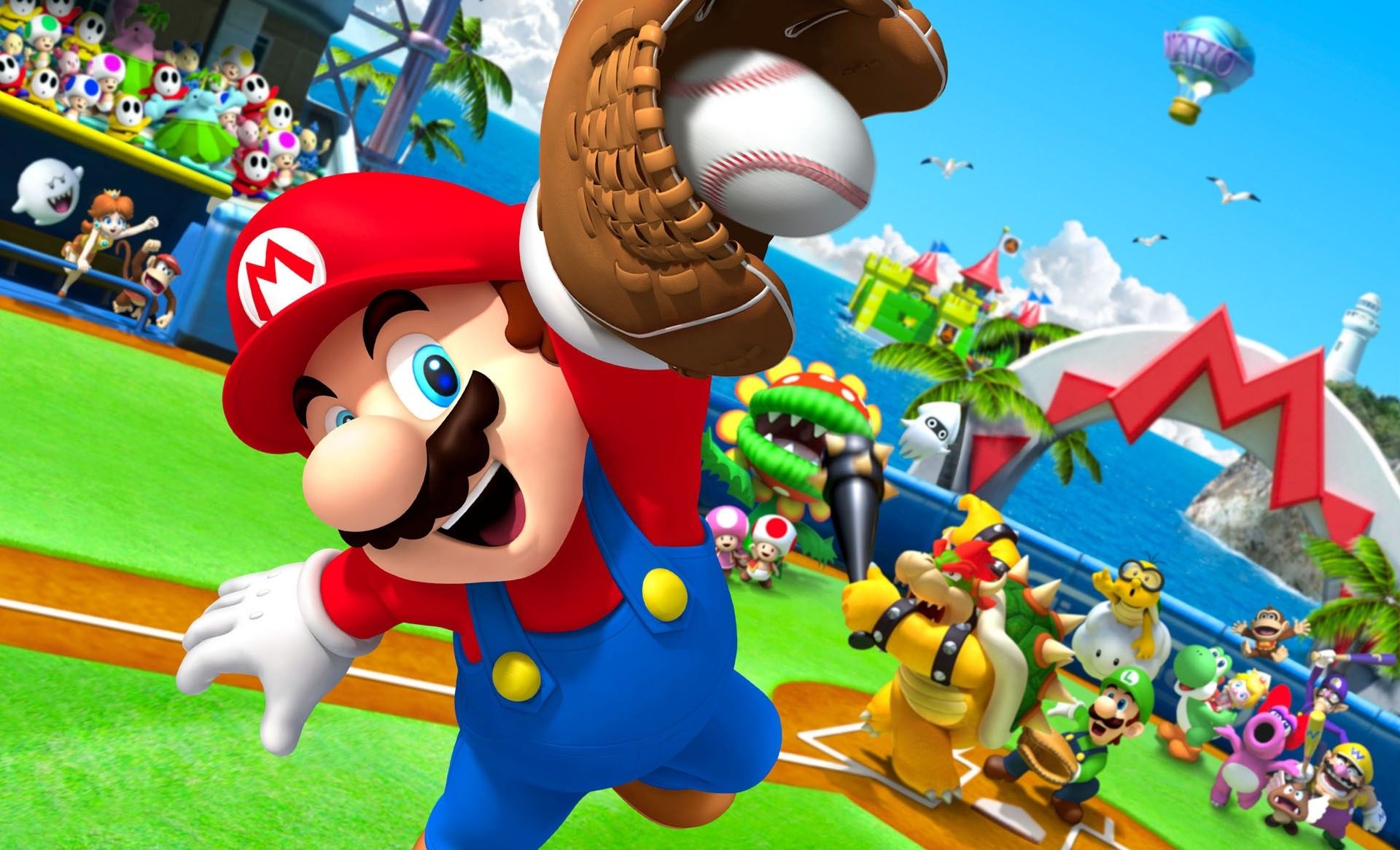 Mario personaggi baseball Nintendo, console giapponese, 1920x1166 Full HD, Monitor Gaming