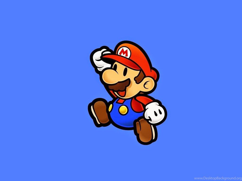 Mario che salta, sfondo blu, 1024x768 HD, PC Desktop