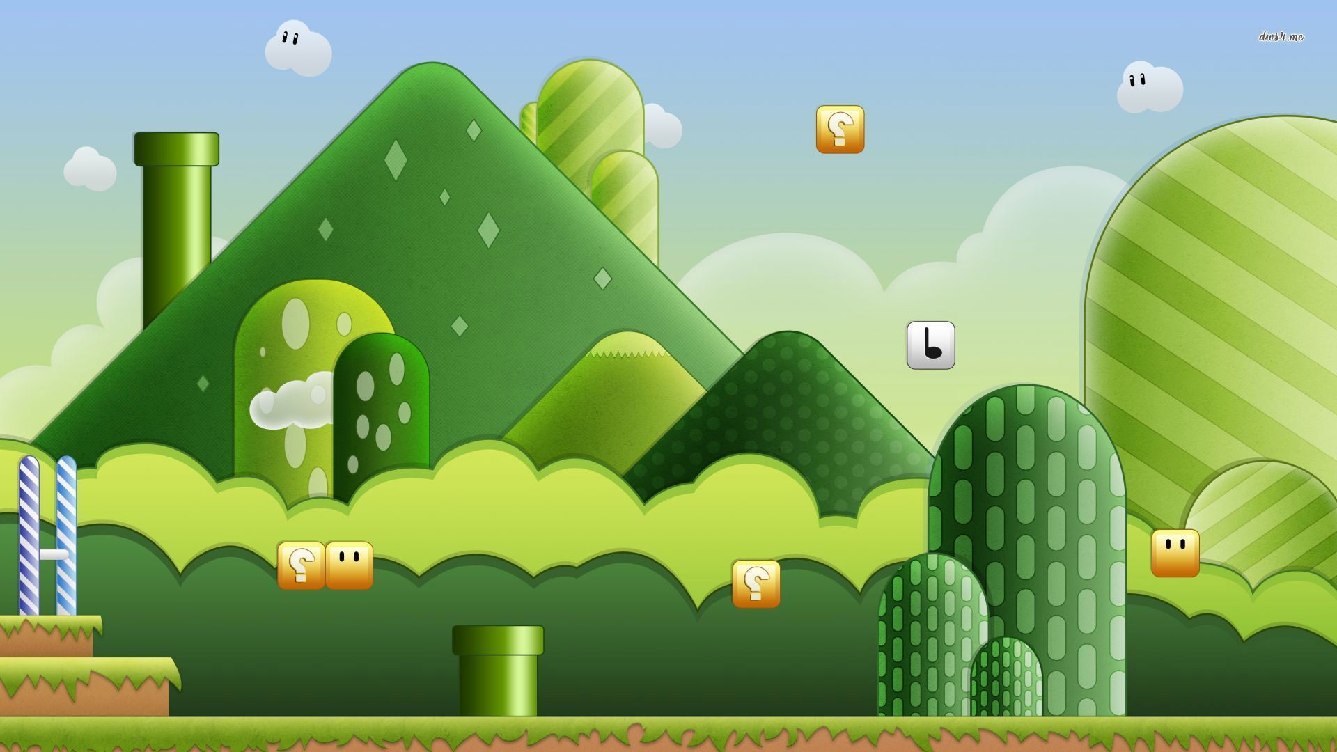 Super Mario World paesaggio verde, platform, 1920x1080 1080p, Desktop