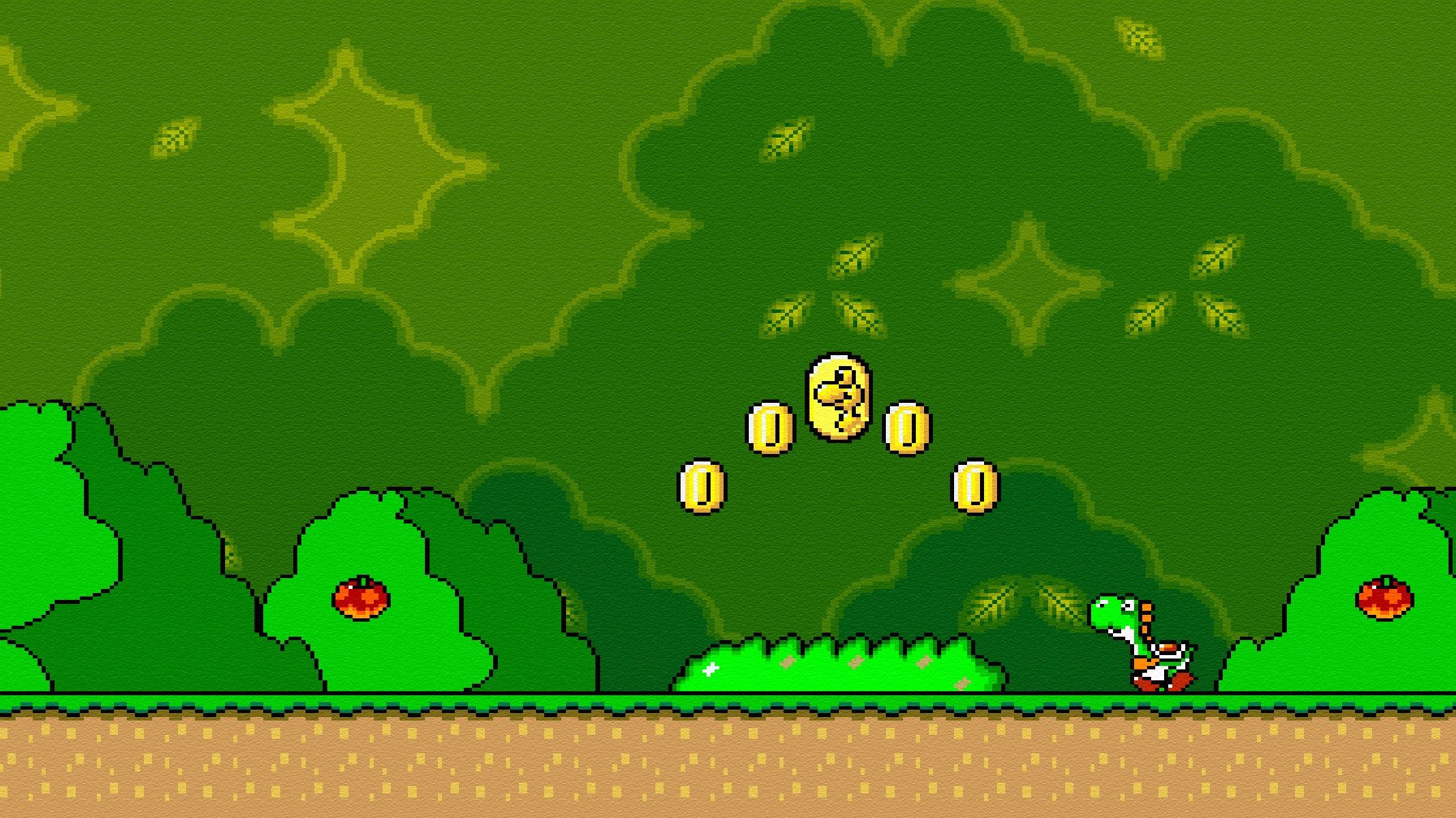 Yoshi Super Mario World monete, 2135x1200 2K, PC
