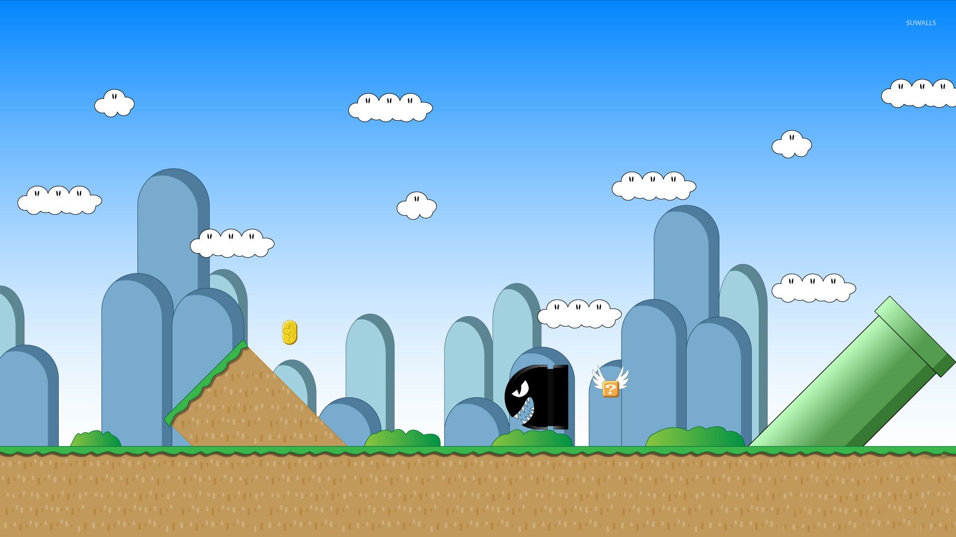 Super Mario World paesaggio pixel, 1920x1080 1080p, Desktop