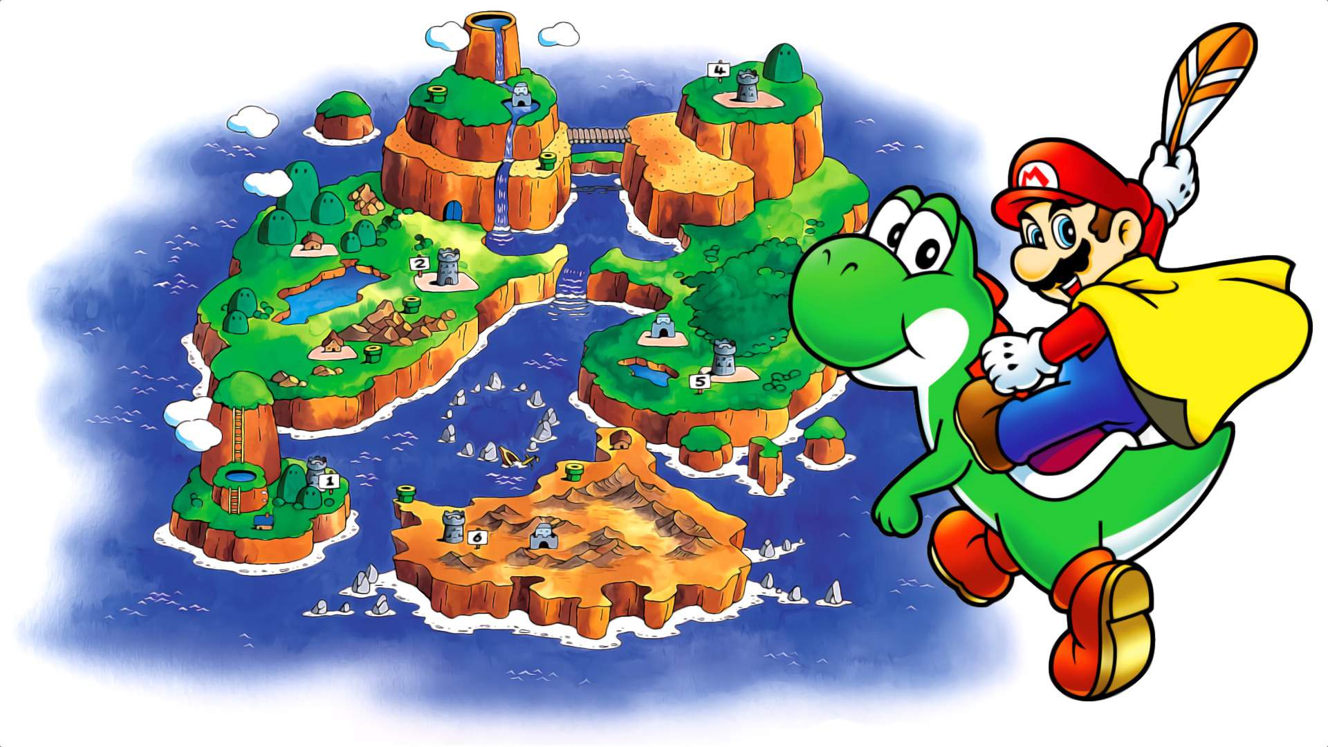 Mario e Yoshi mappa isola, 1920x1080 Full HD, Laptop
