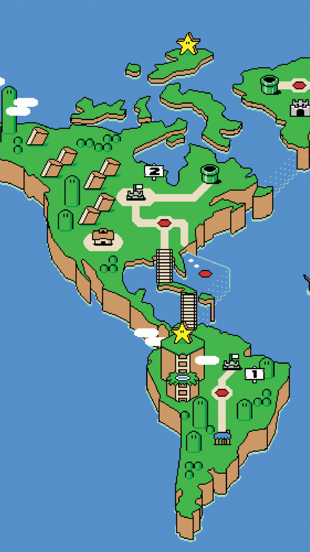 Mappa Super Mario World, 1080x1920 Verticale, Mobile