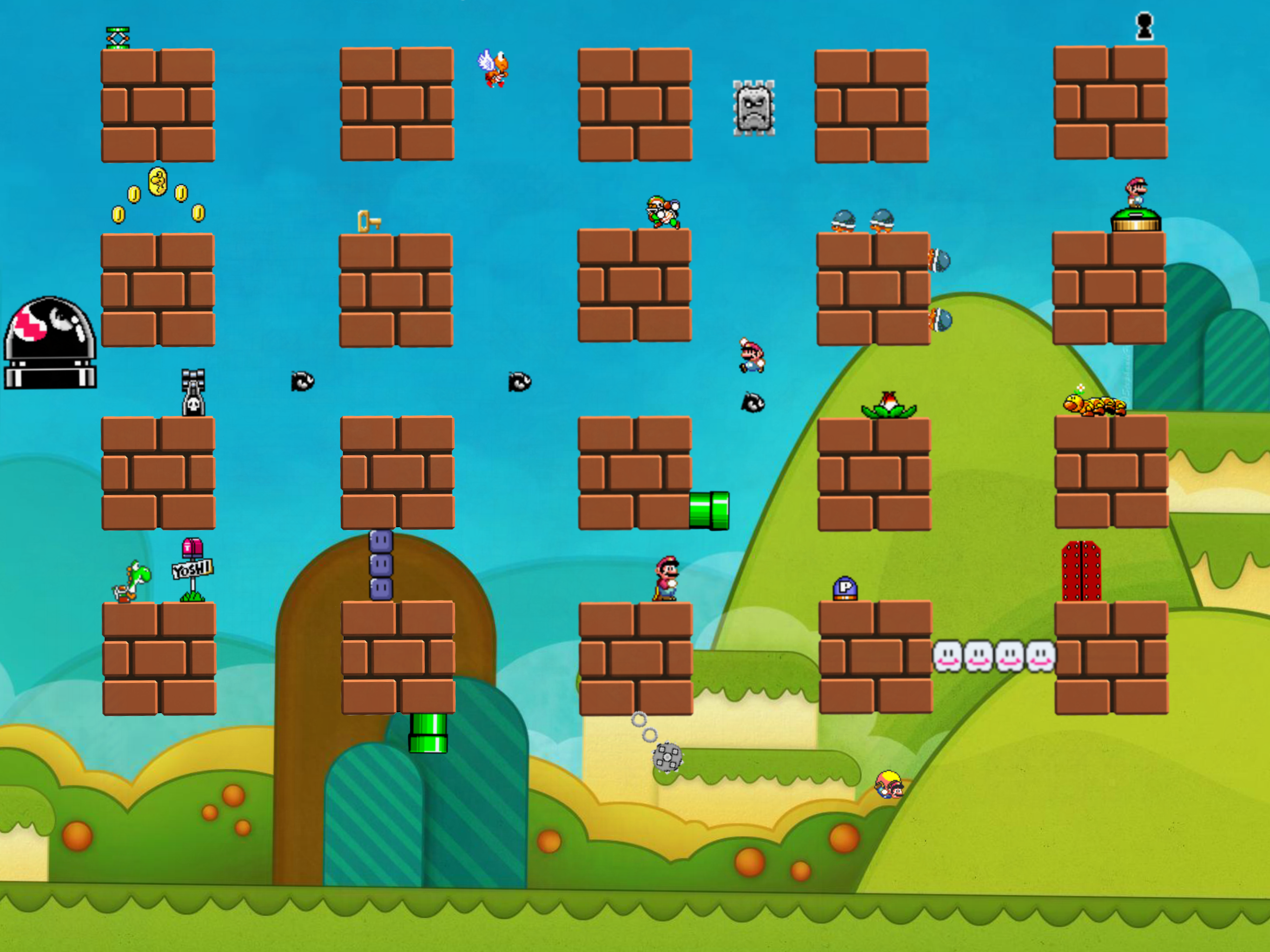 Super Mario World mattoncini livello, 2732x2048 2K+, Laptop