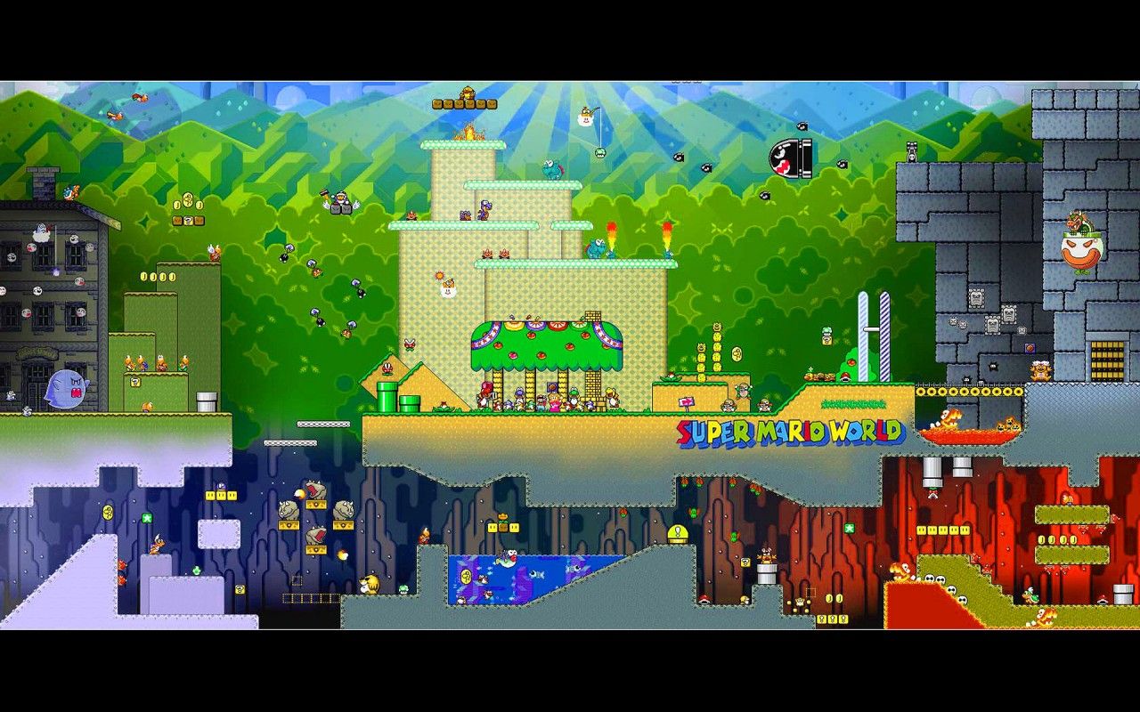 Super Mario World mappa livelli, 1280x800 720p, PC