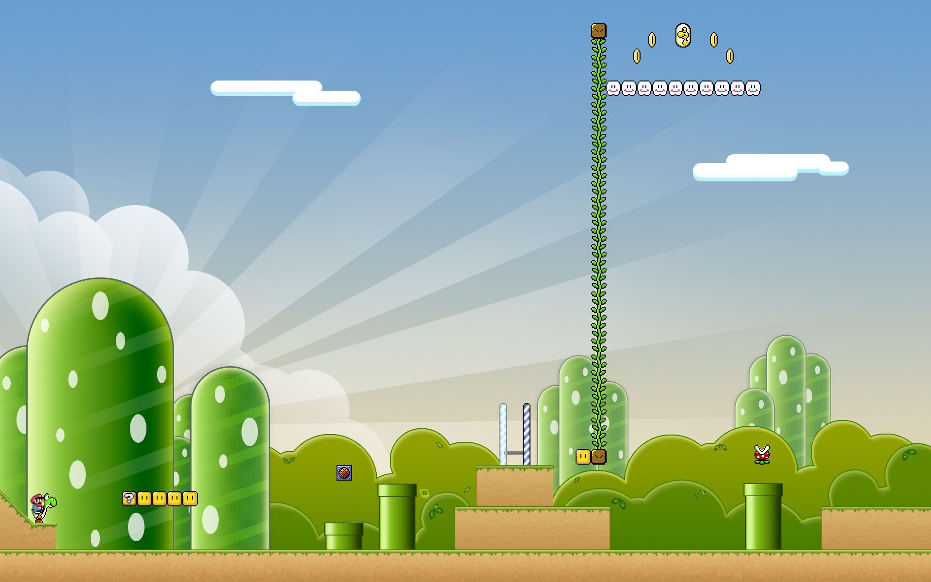 Super Mario World livello verde, 1920x1200 Full HD+ WUXGA, Desktop