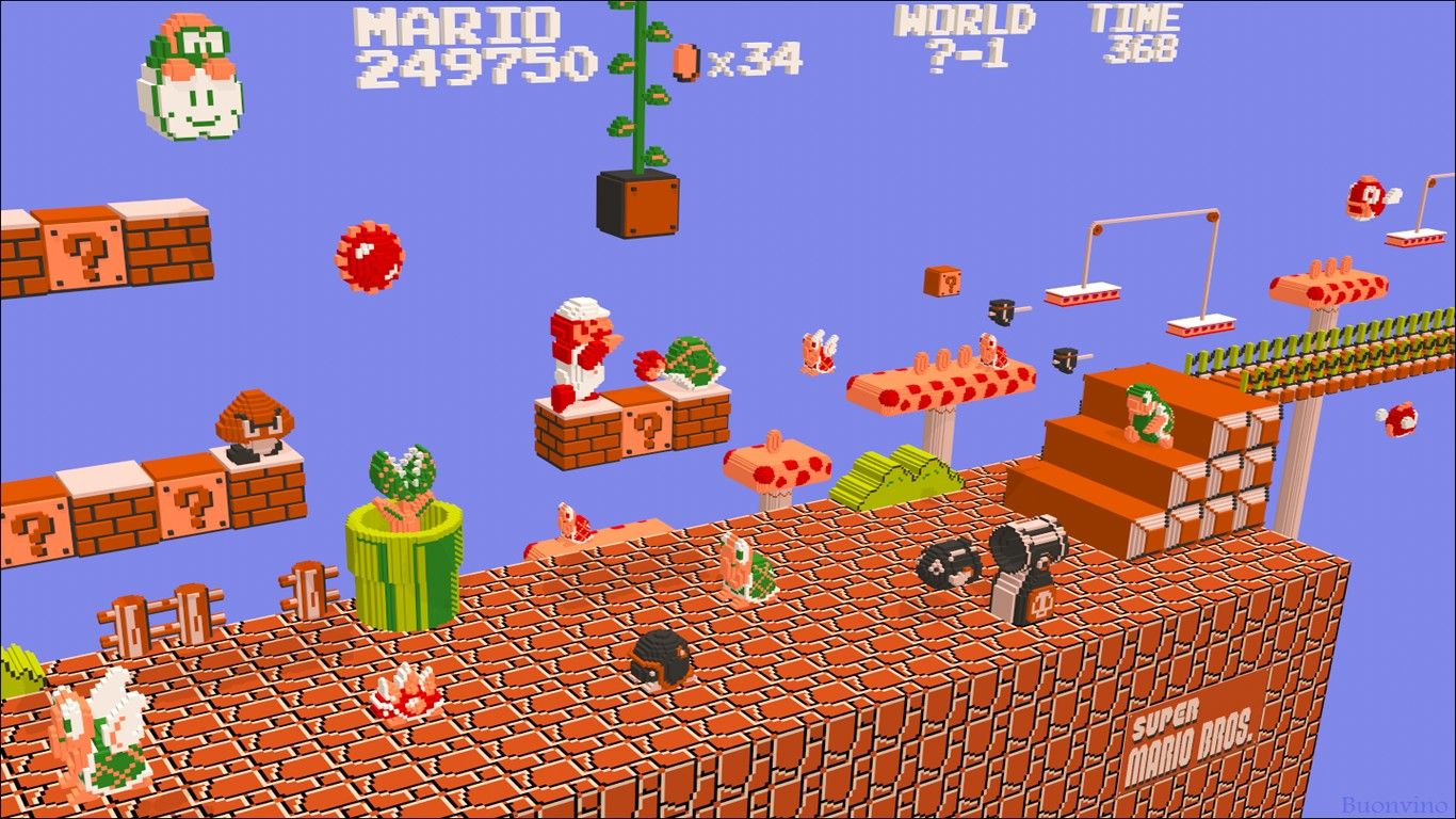 Super Mario Bros scena livello, 1366x768 720p, PC