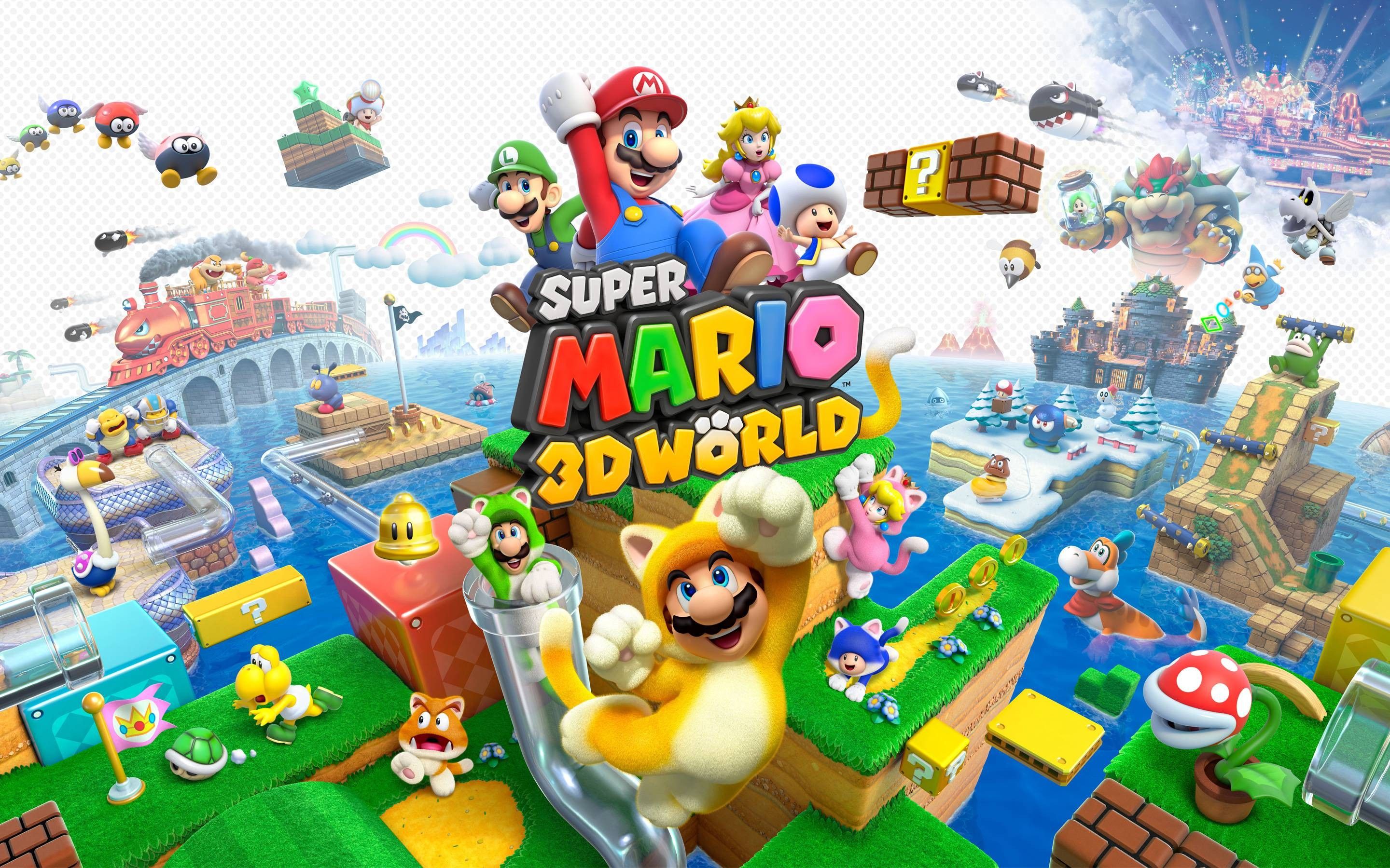 Super Mario 3D World personaggi, 2880x1800 2K, Desktop