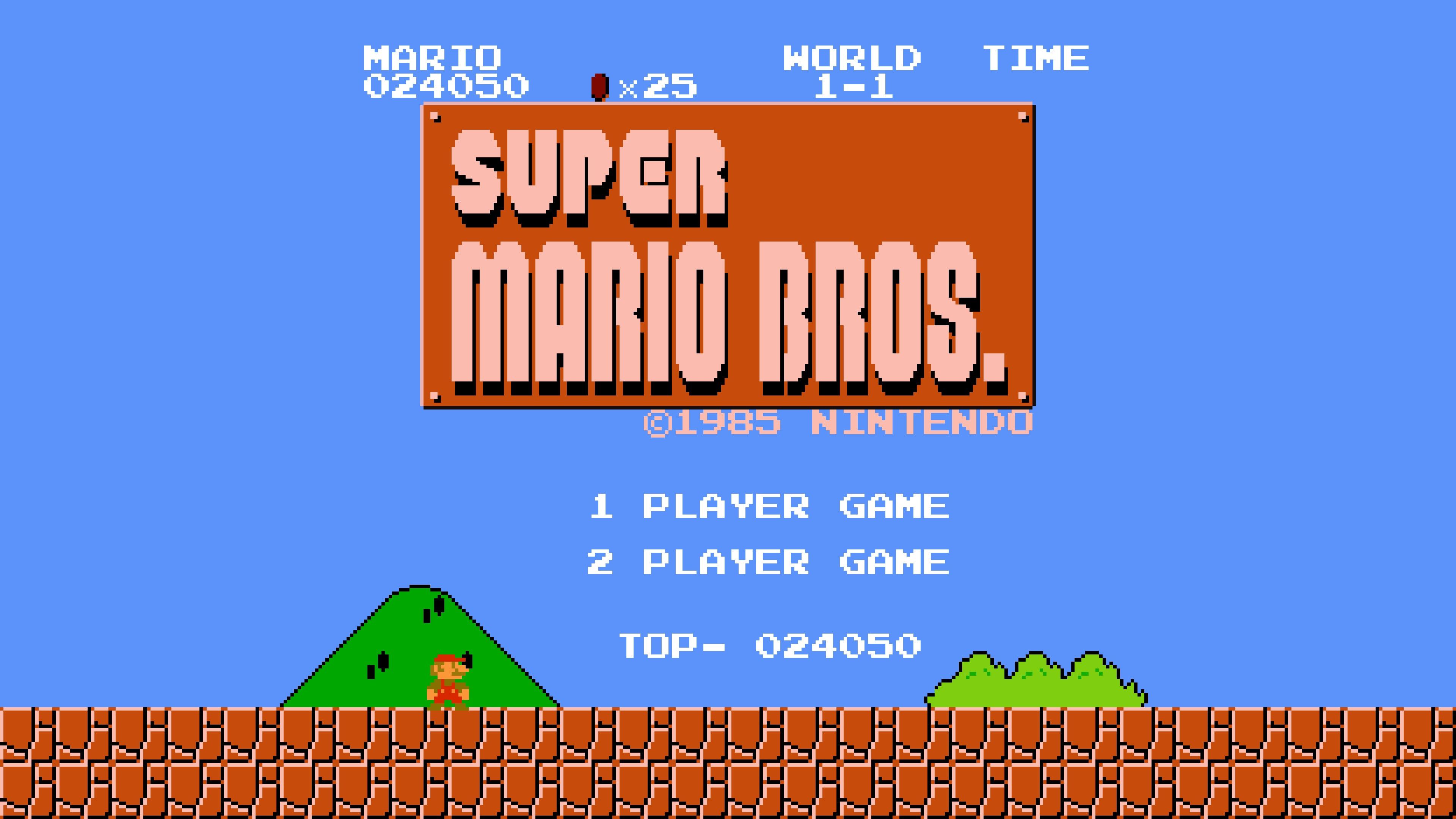 Schermata titolo Super Mario Bros, 3840x2160 Ultra HD, 4K TV